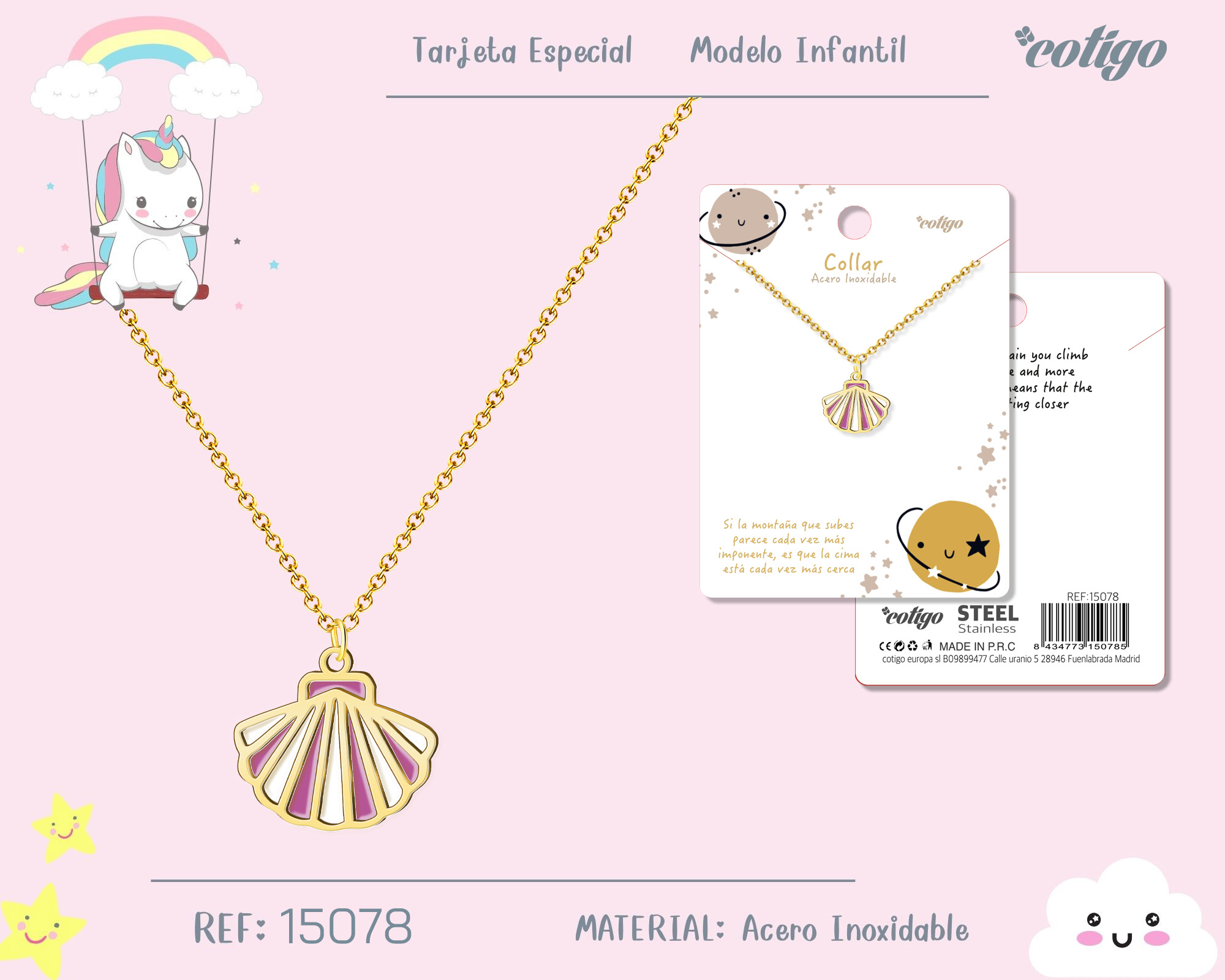 Collar Nina Acero color Dorado