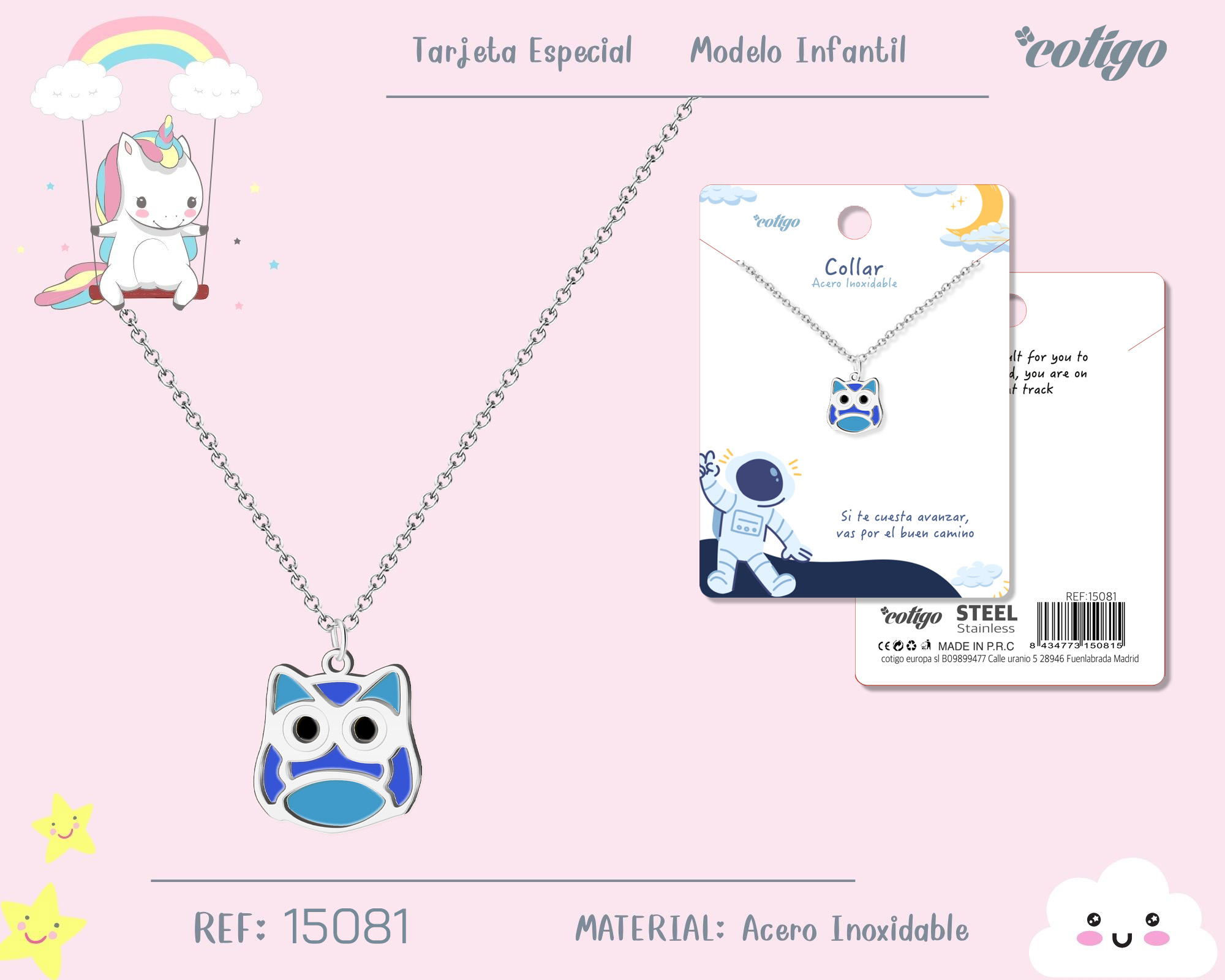 Collar Nina Acero color Plateado