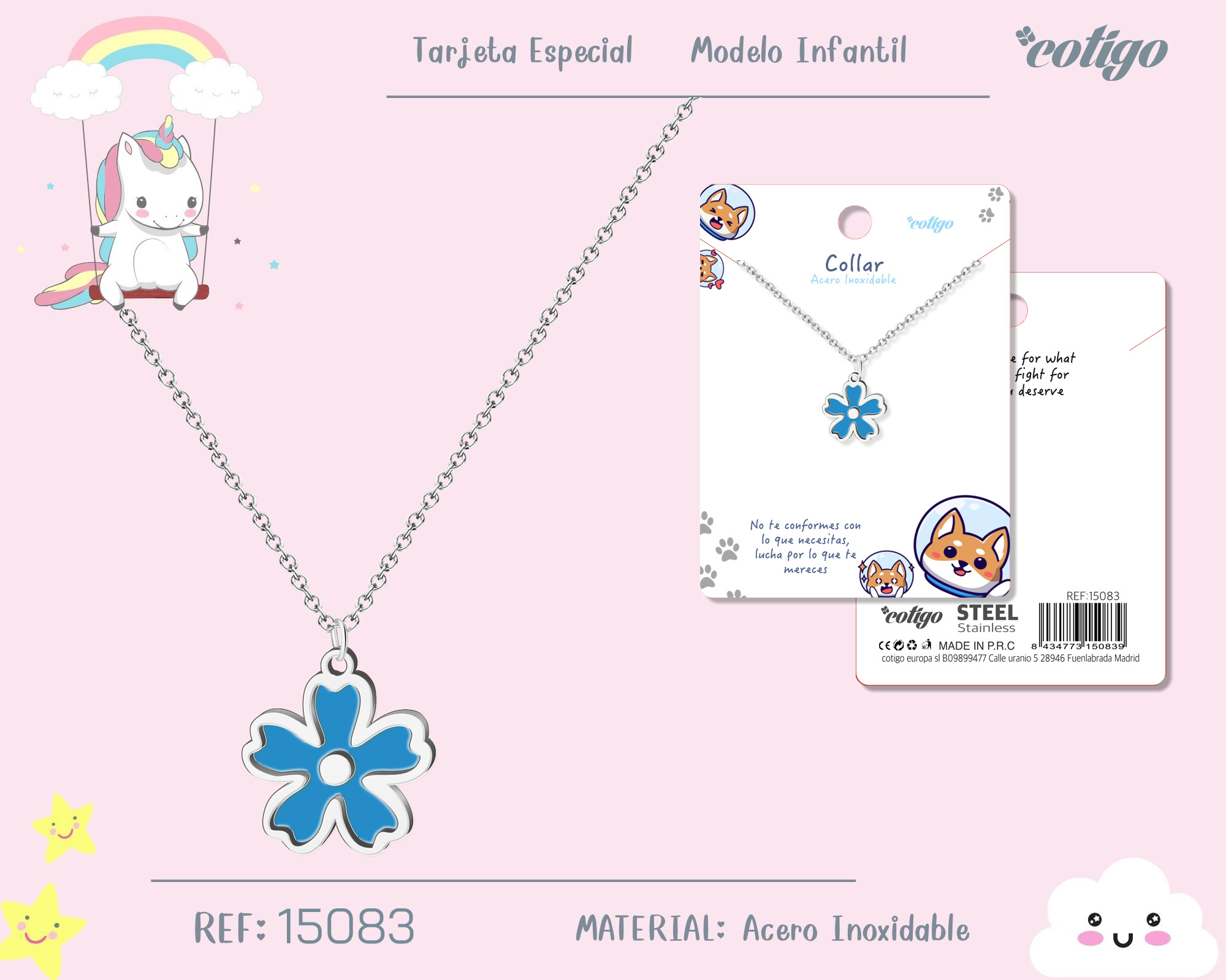 Collar Nina Acero color Plateado