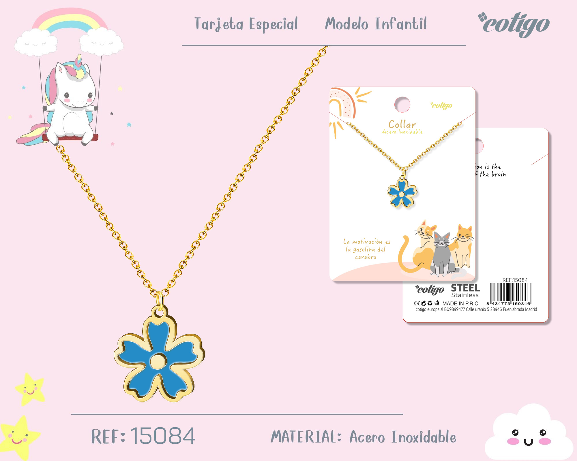 Collar Nina Acero color Dorado