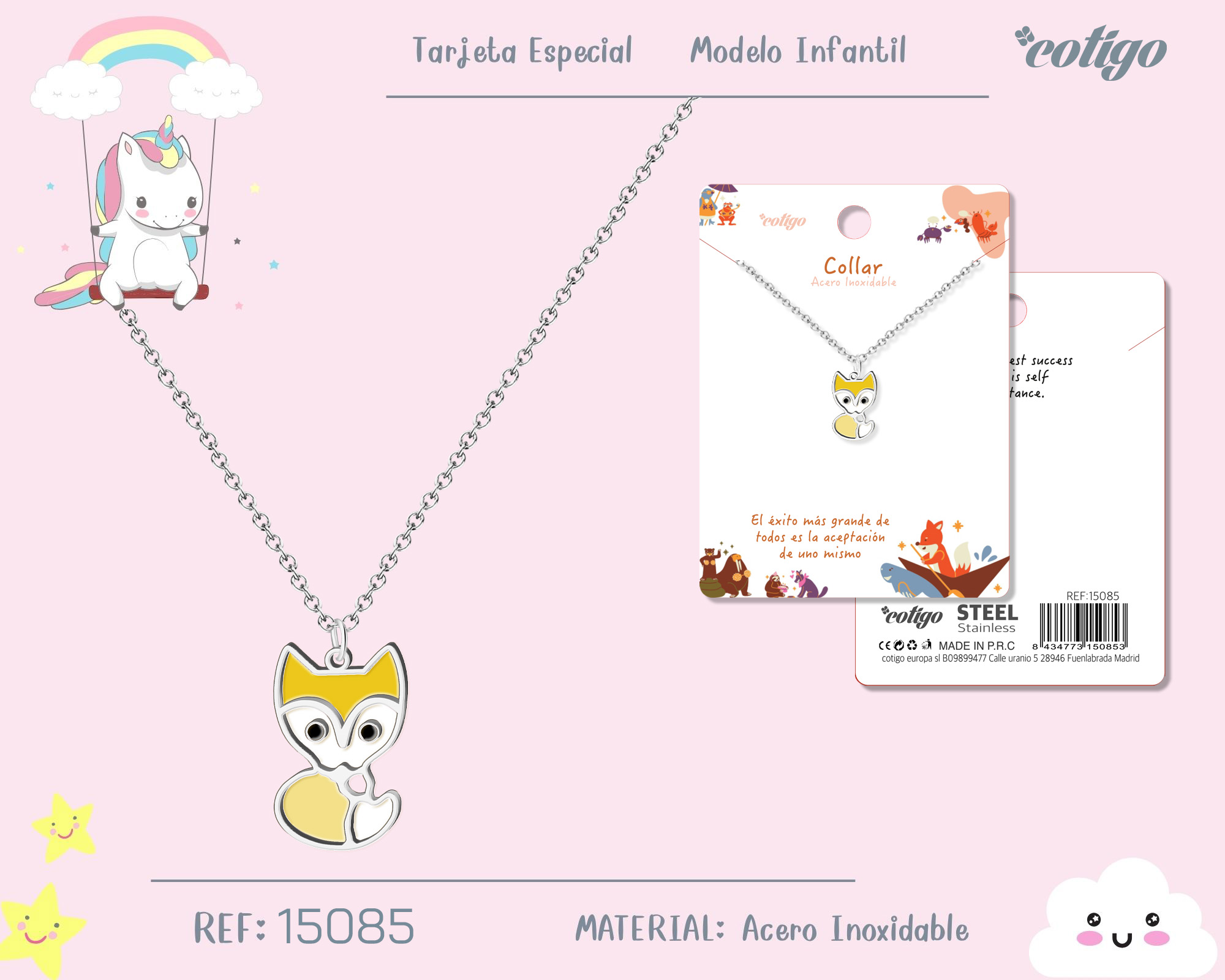 Collar Nina Acero color Plateado