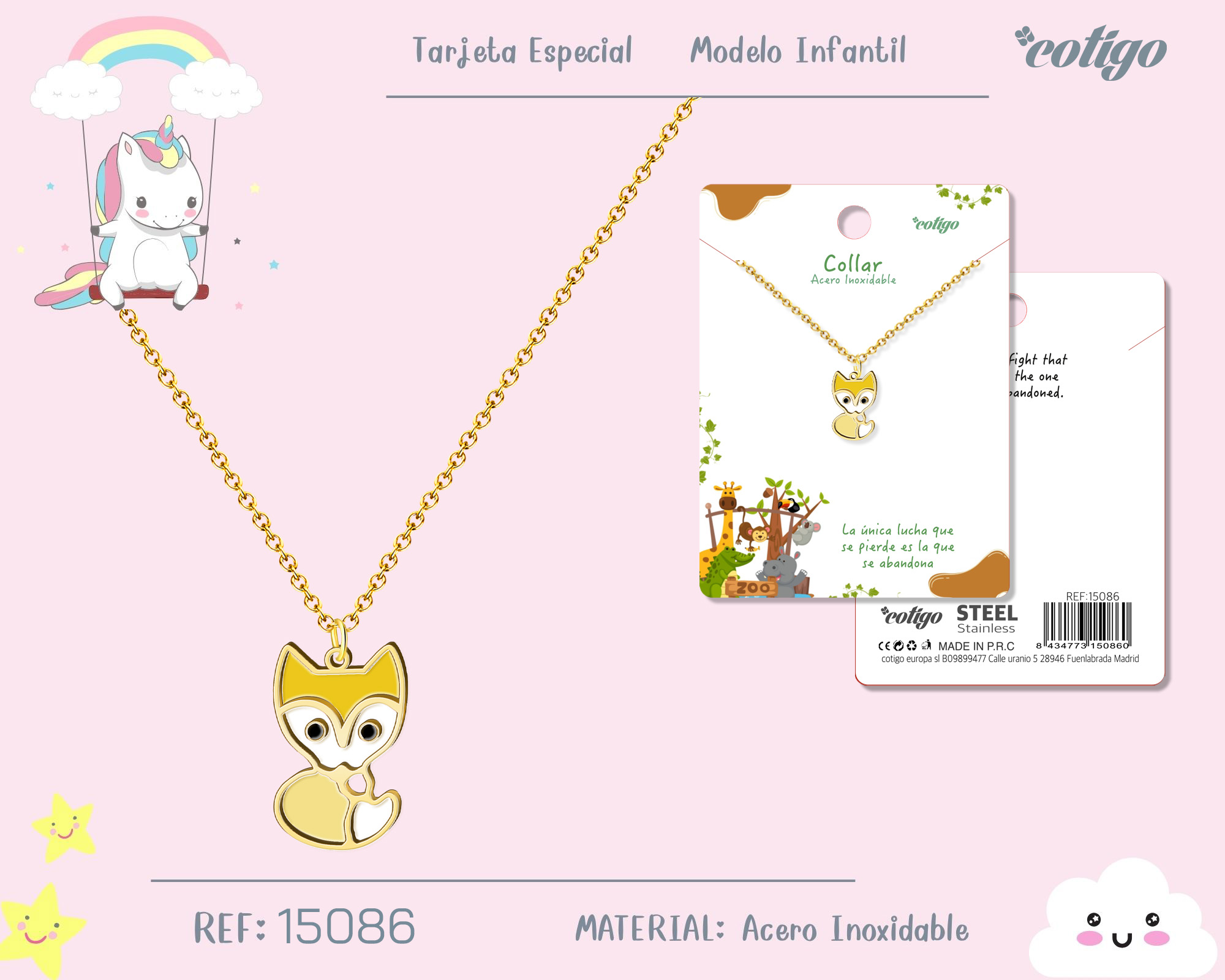 Collar Nina Acero color Dorado