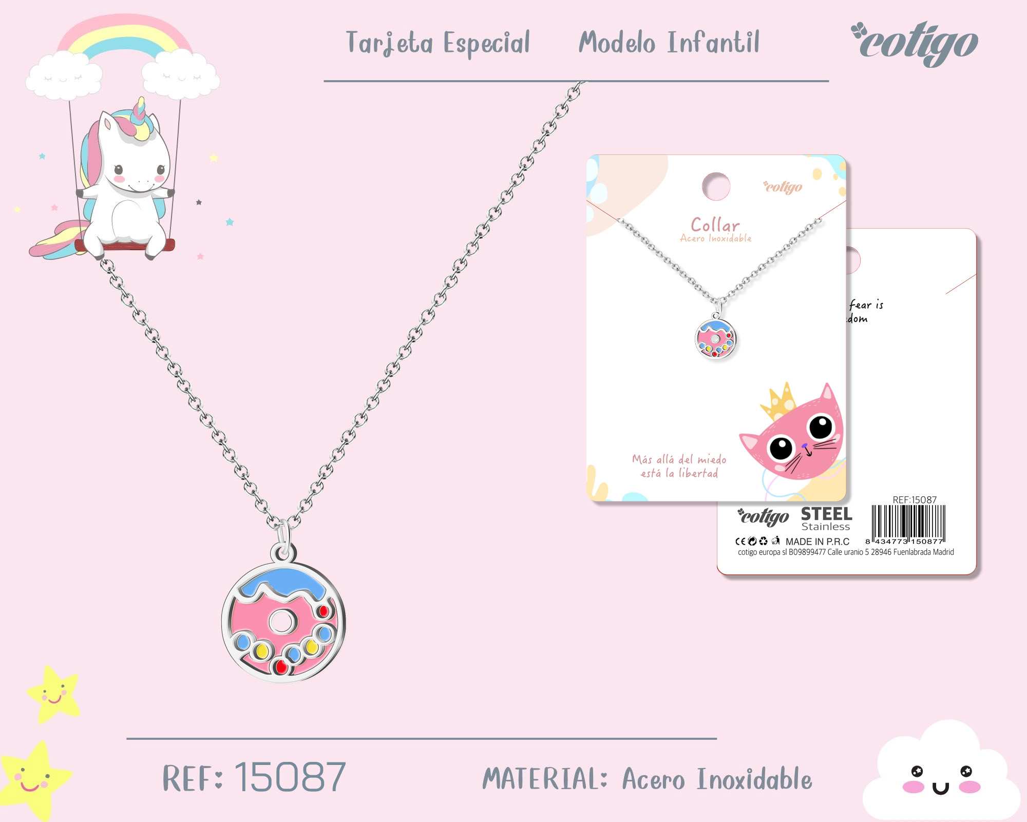 Collar Nina Acero color Plateado
