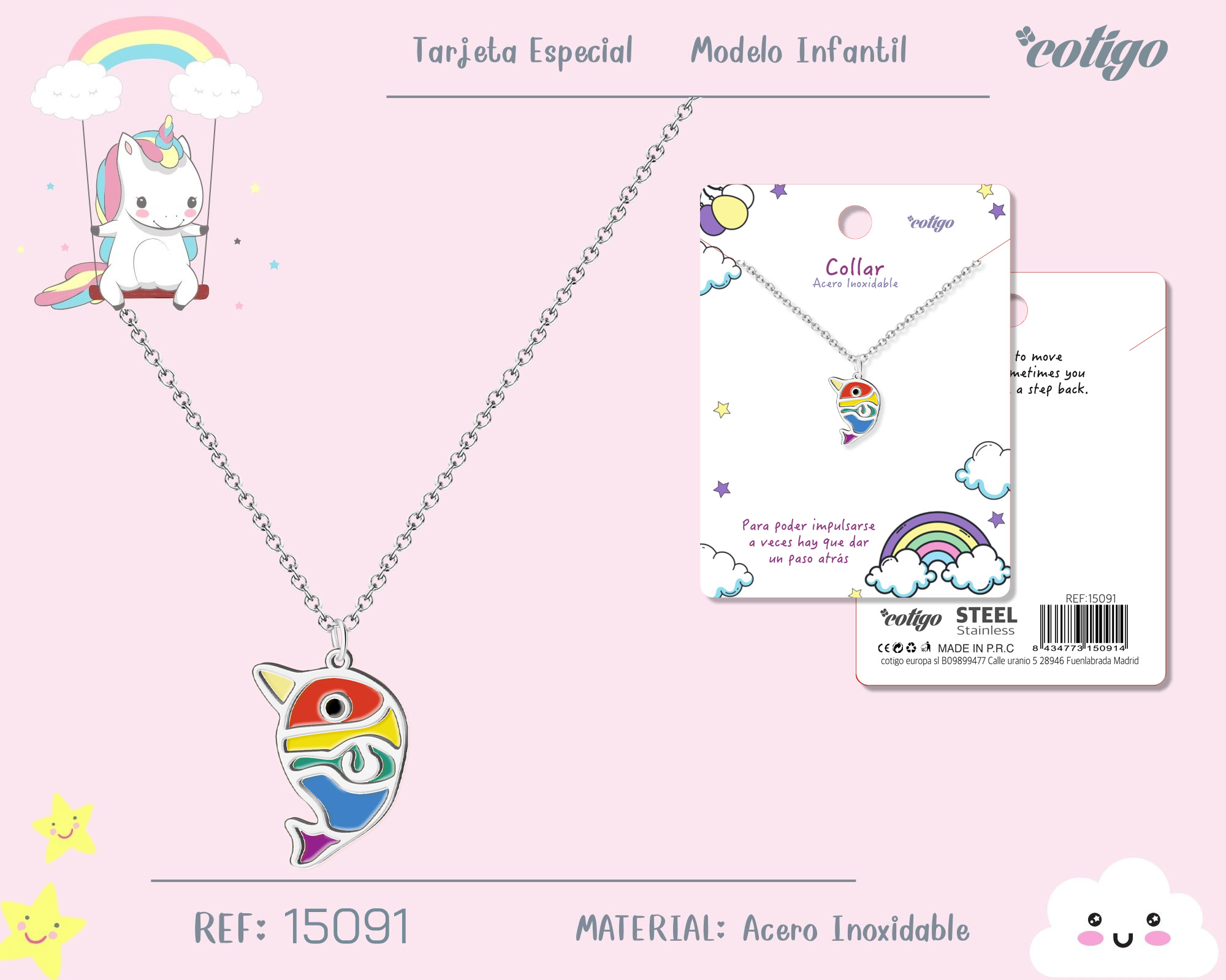 Collar Nina Acero color Plateado