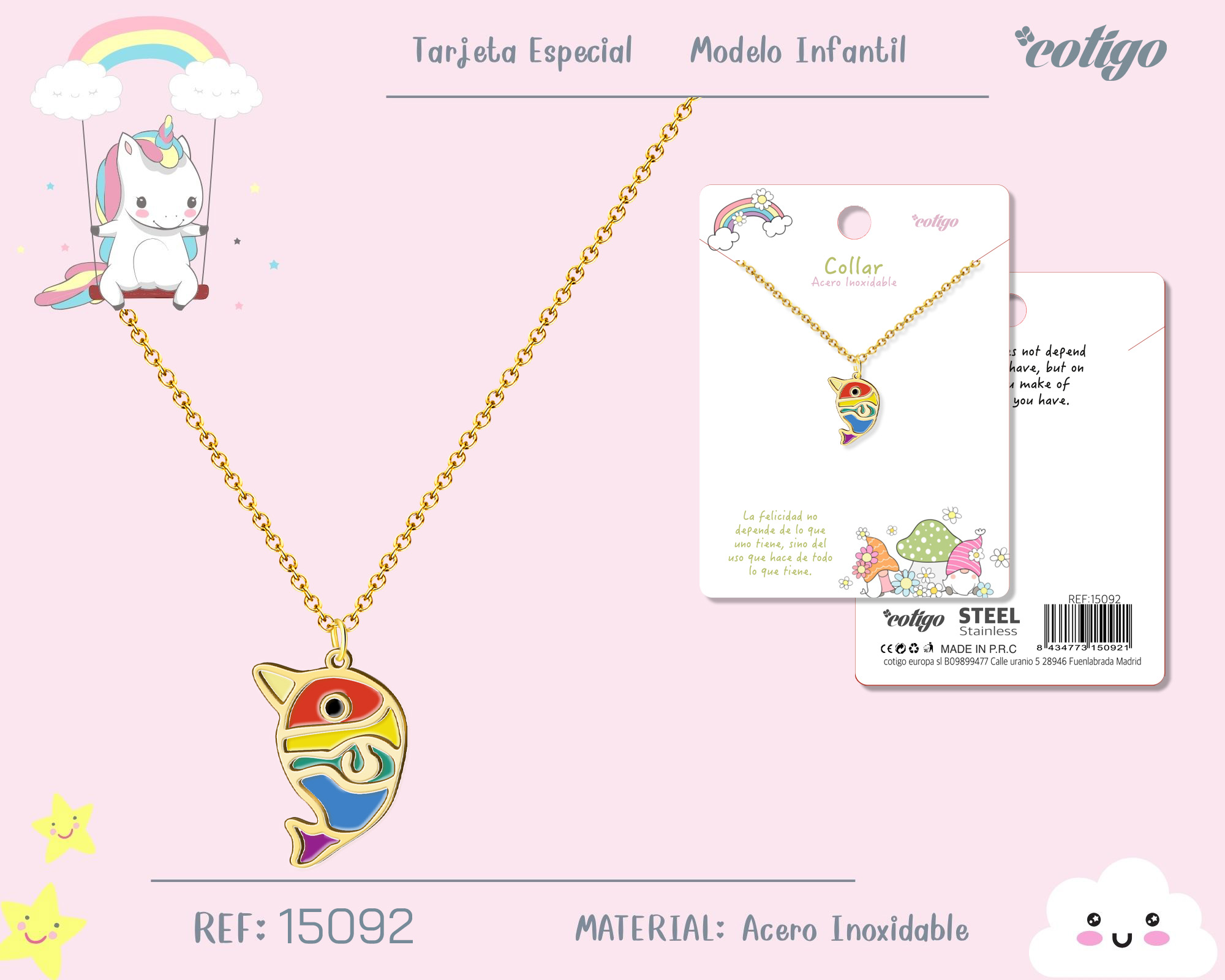 Collar Nina Acero color Dorado