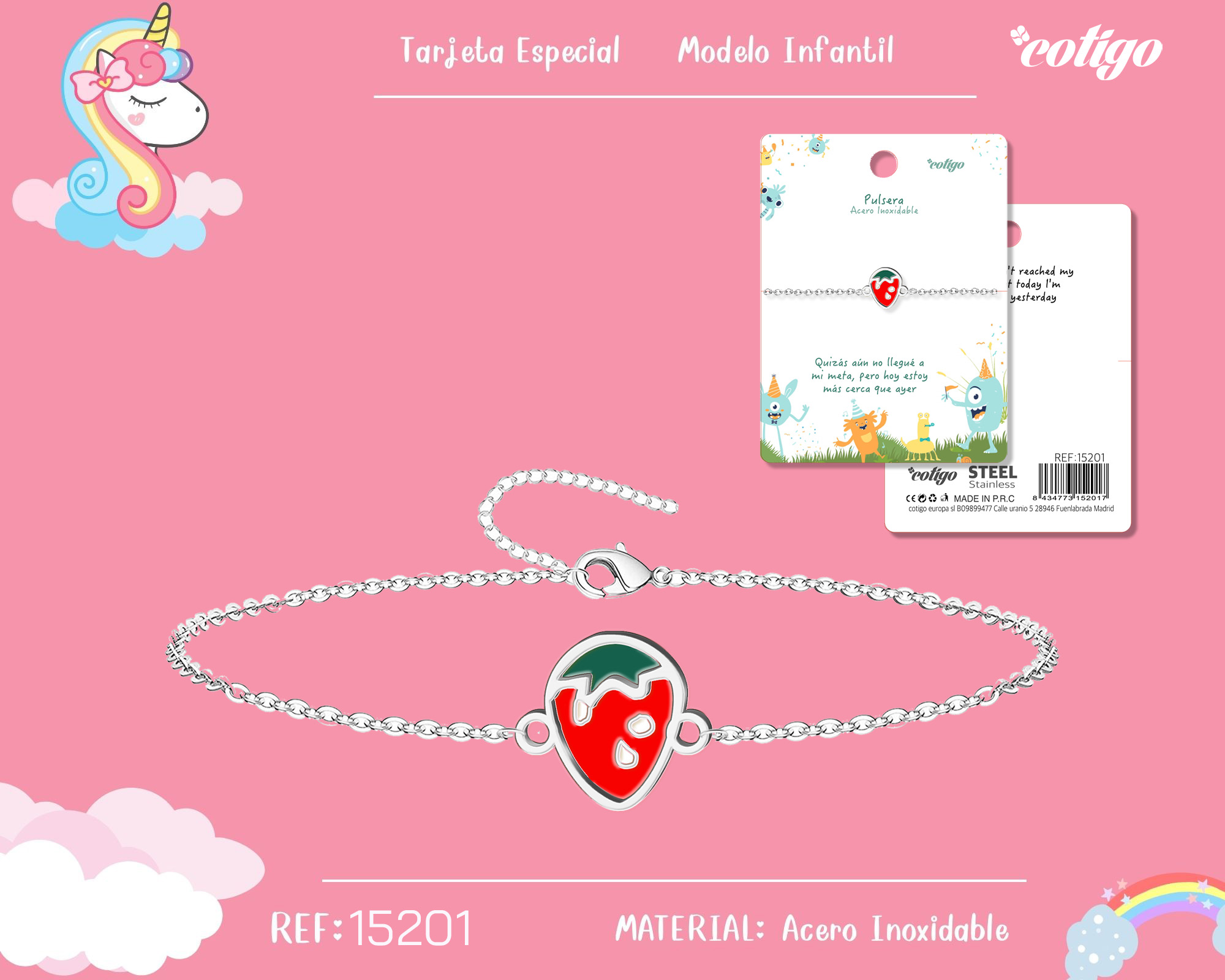 Pulsera de Niña Acero color Plateado