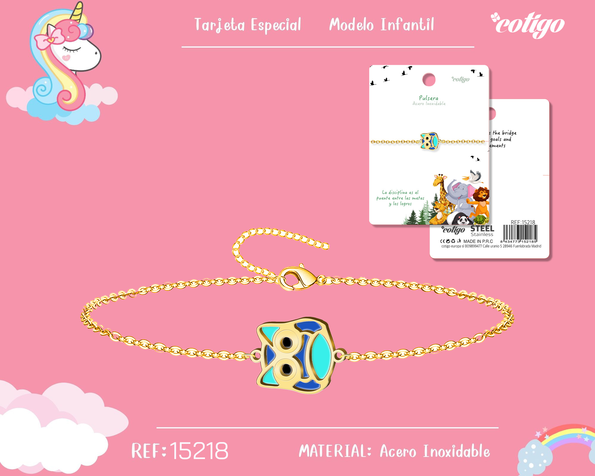 Pulsera de Niña Acero color Dorado