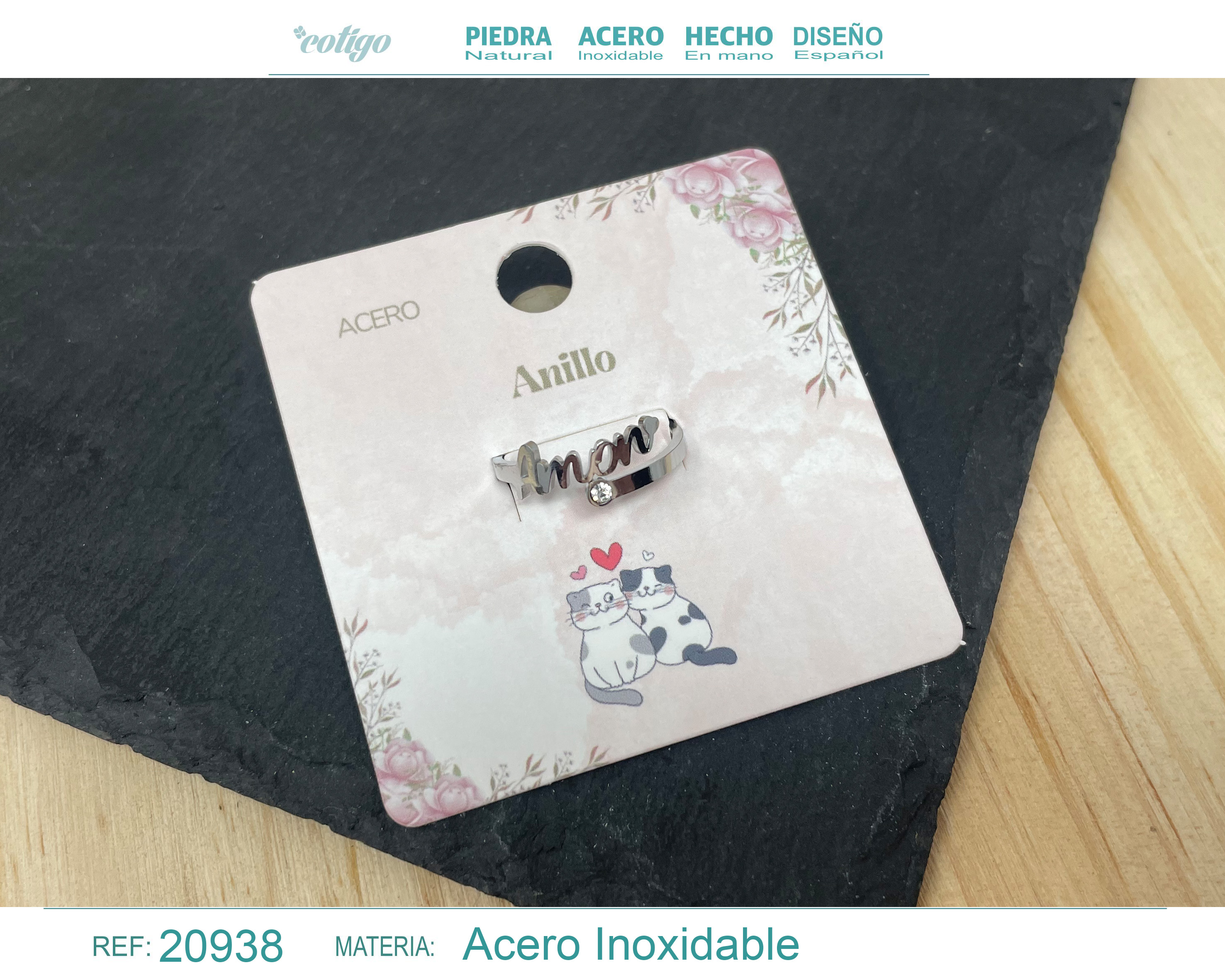 Anillo para Amor Acero color Plateado