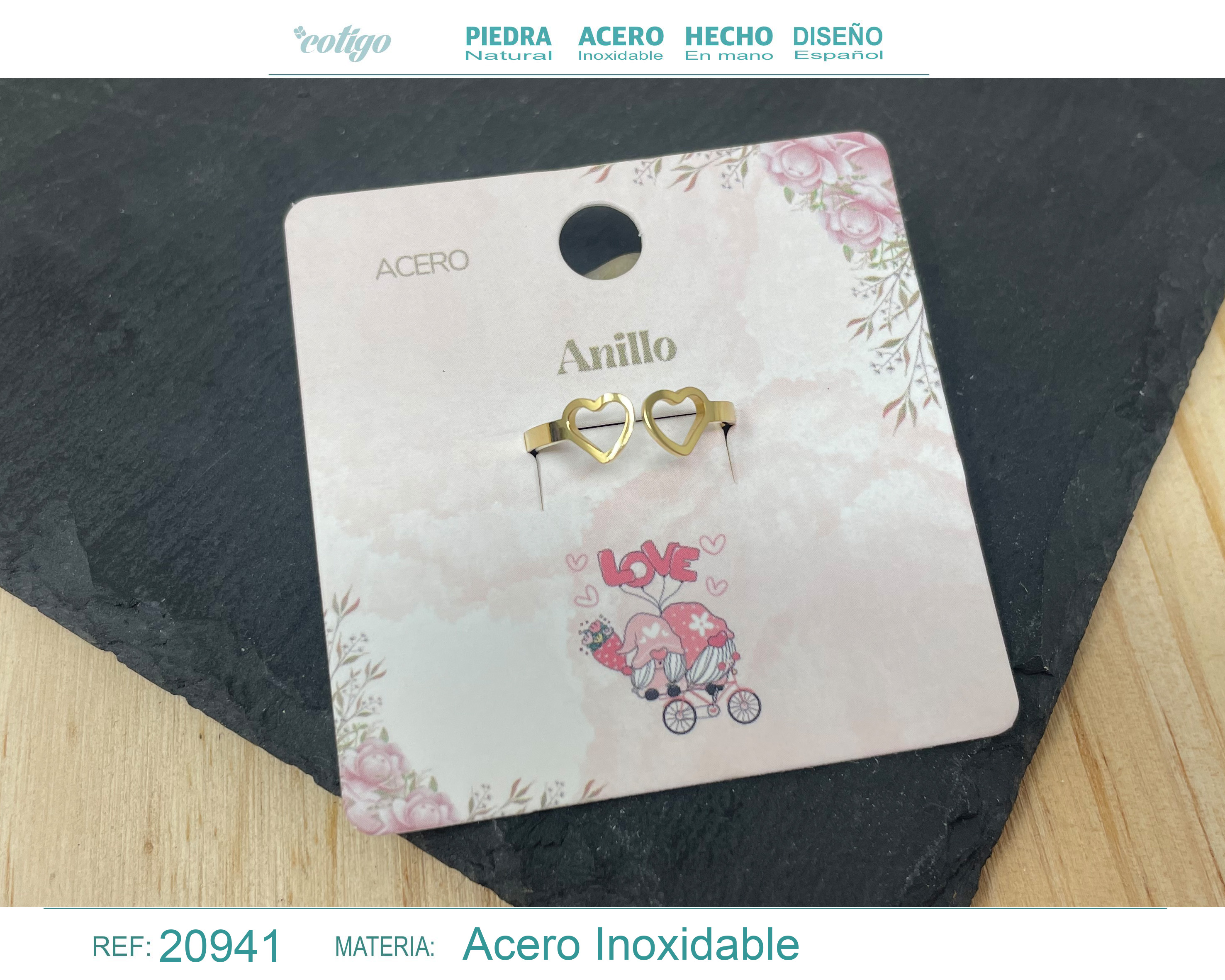 Anillo para Amor Acero color Dorado