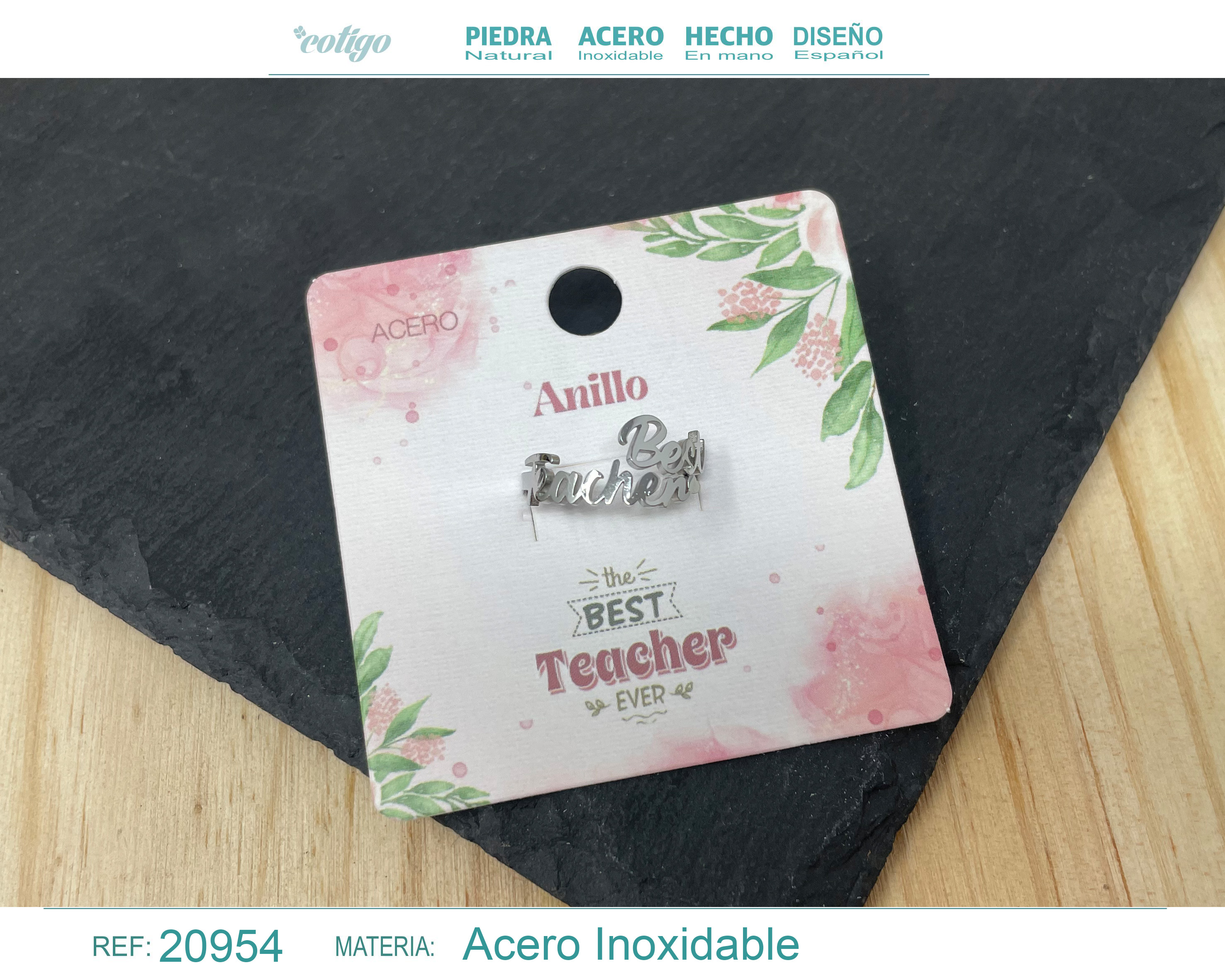 Anillo para Profesor Acero color Plateado