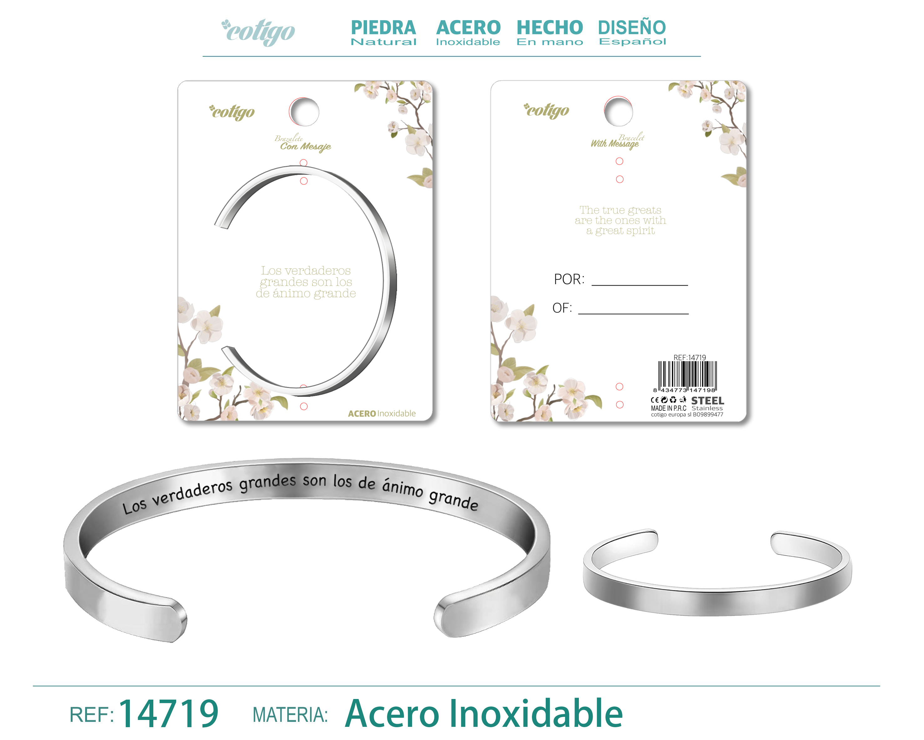 Brazalete Acero con Mensaje