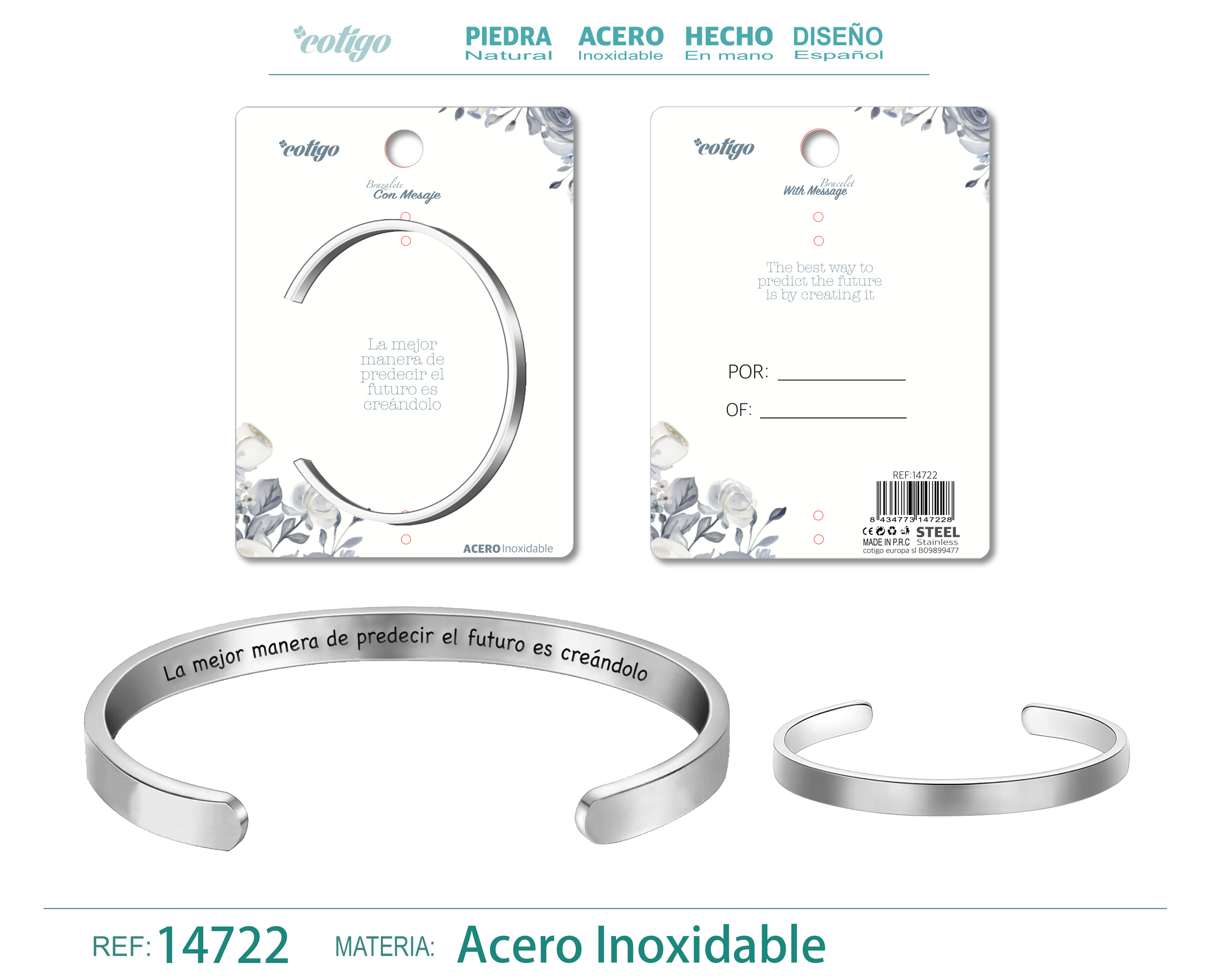 Brazalete Acero con Mensaje