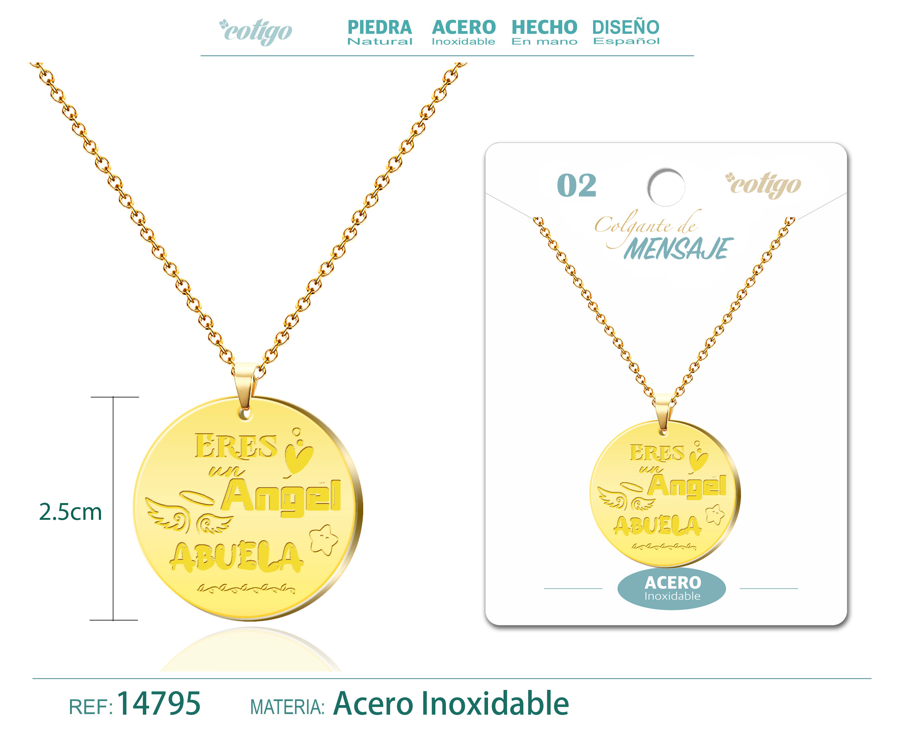 Colgante con Mensaje Acero Inoxidable