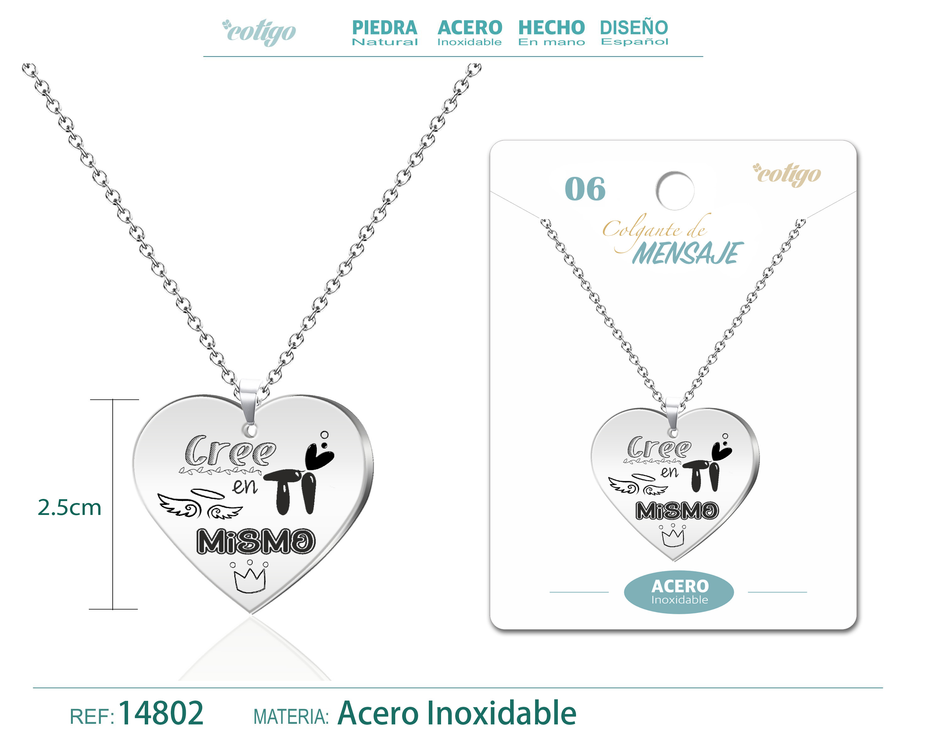 Colgante con Mensaje Acero Inoxidable