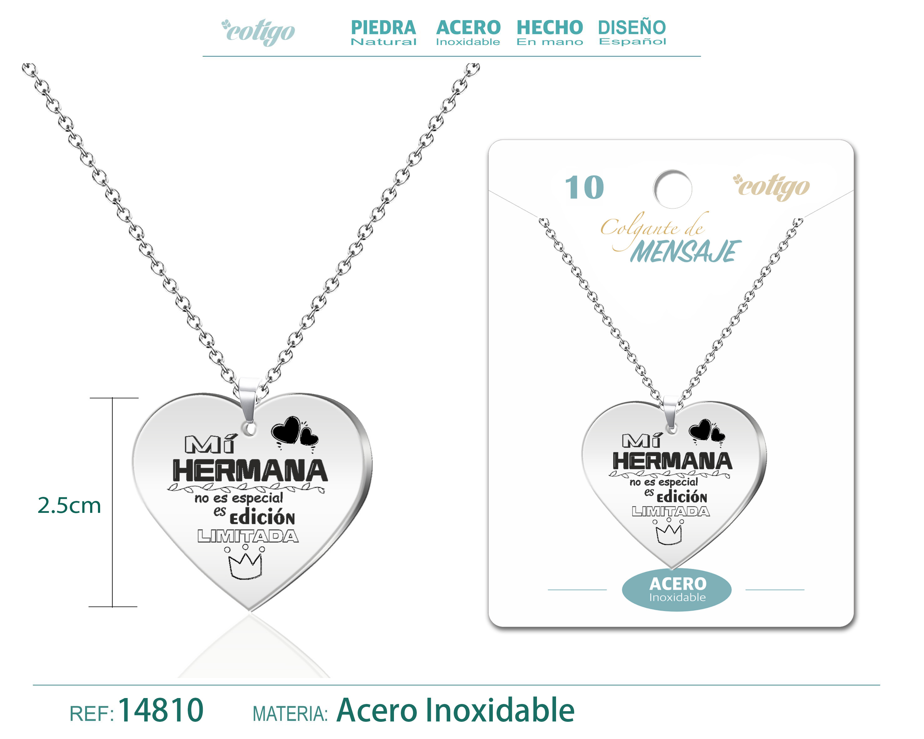 Colgante con Mensaje Acero Inoxidable