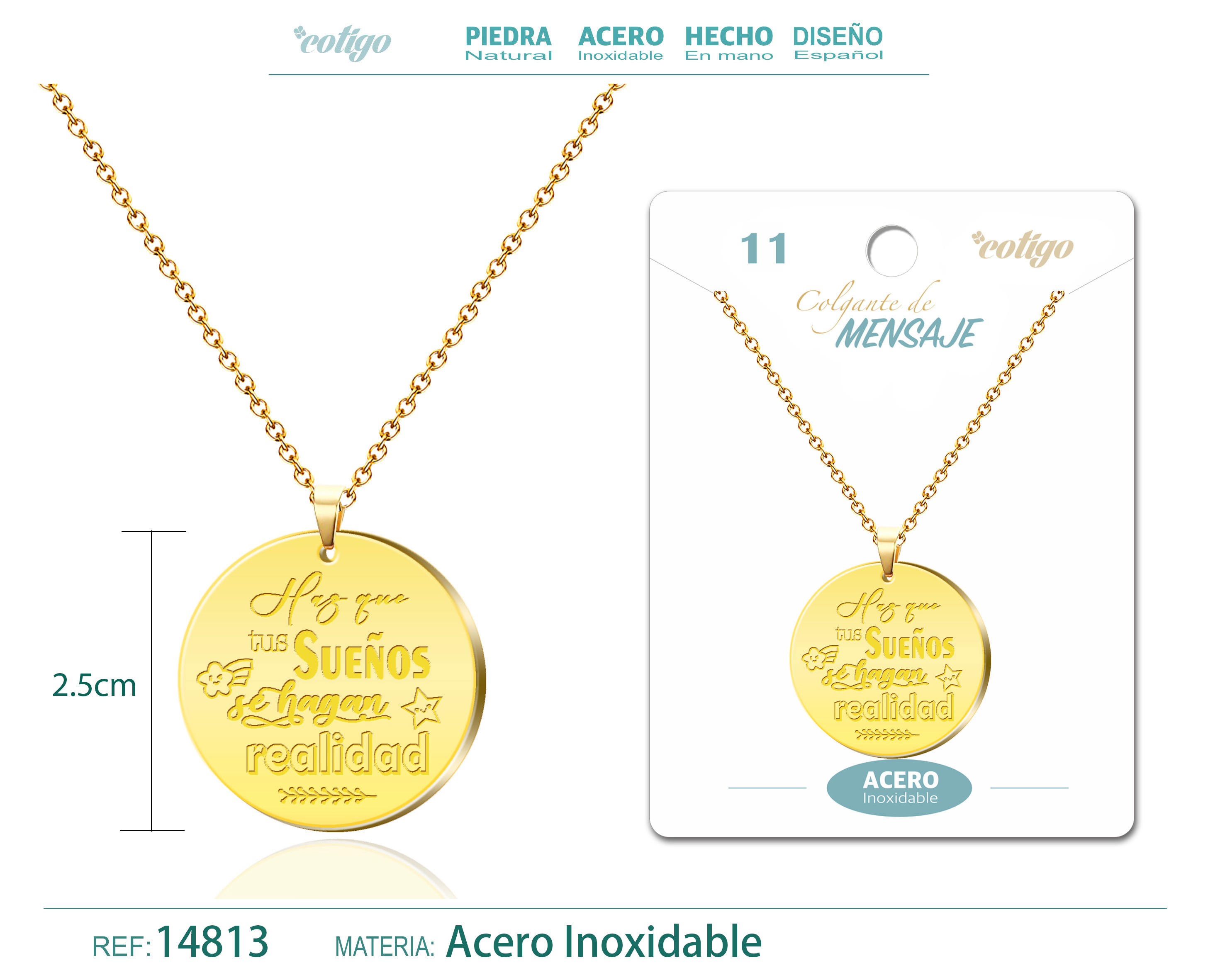 Colgante con Mensaje Acero Inoxidable