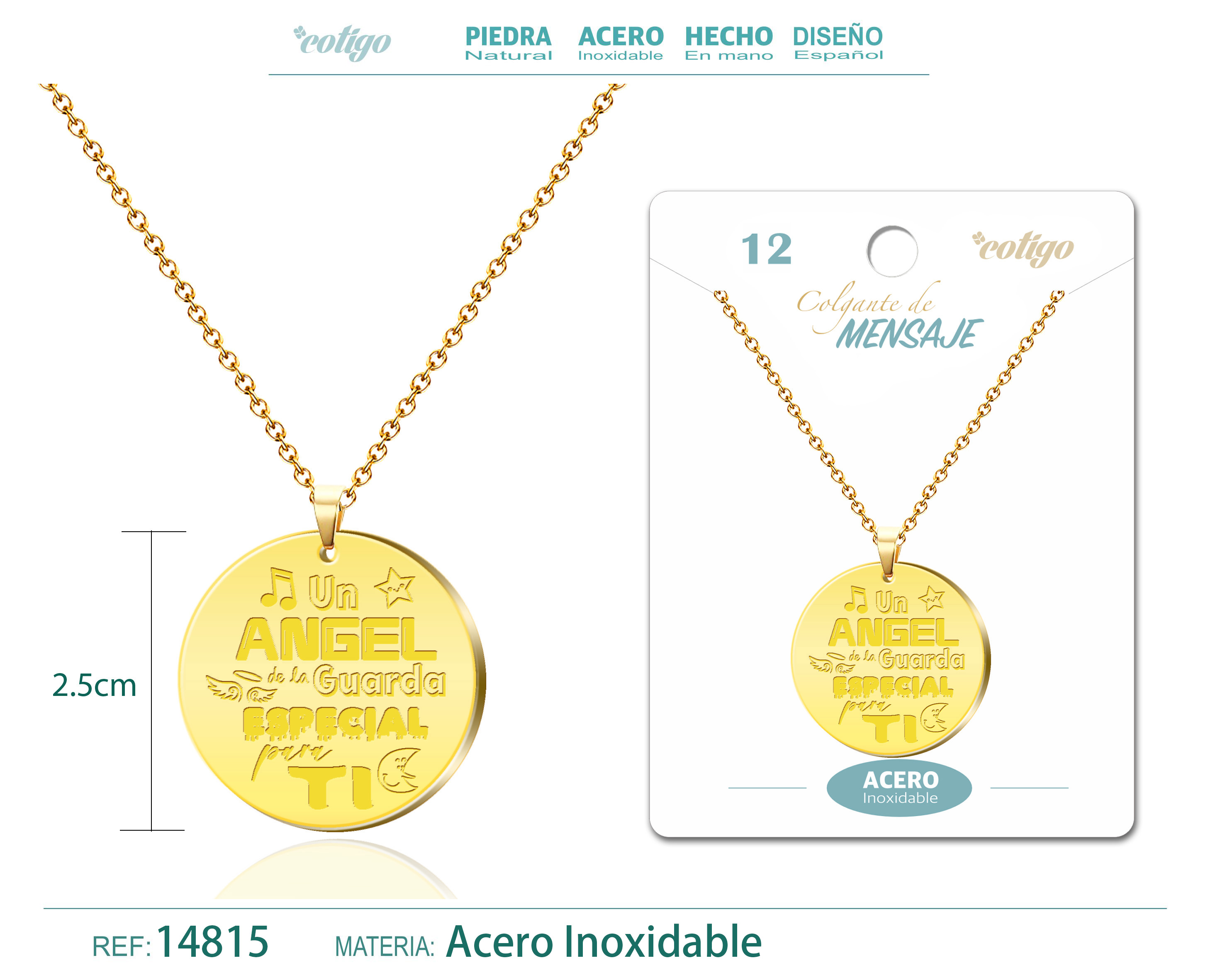 Colgante con Mensaje Acero Inoxidable