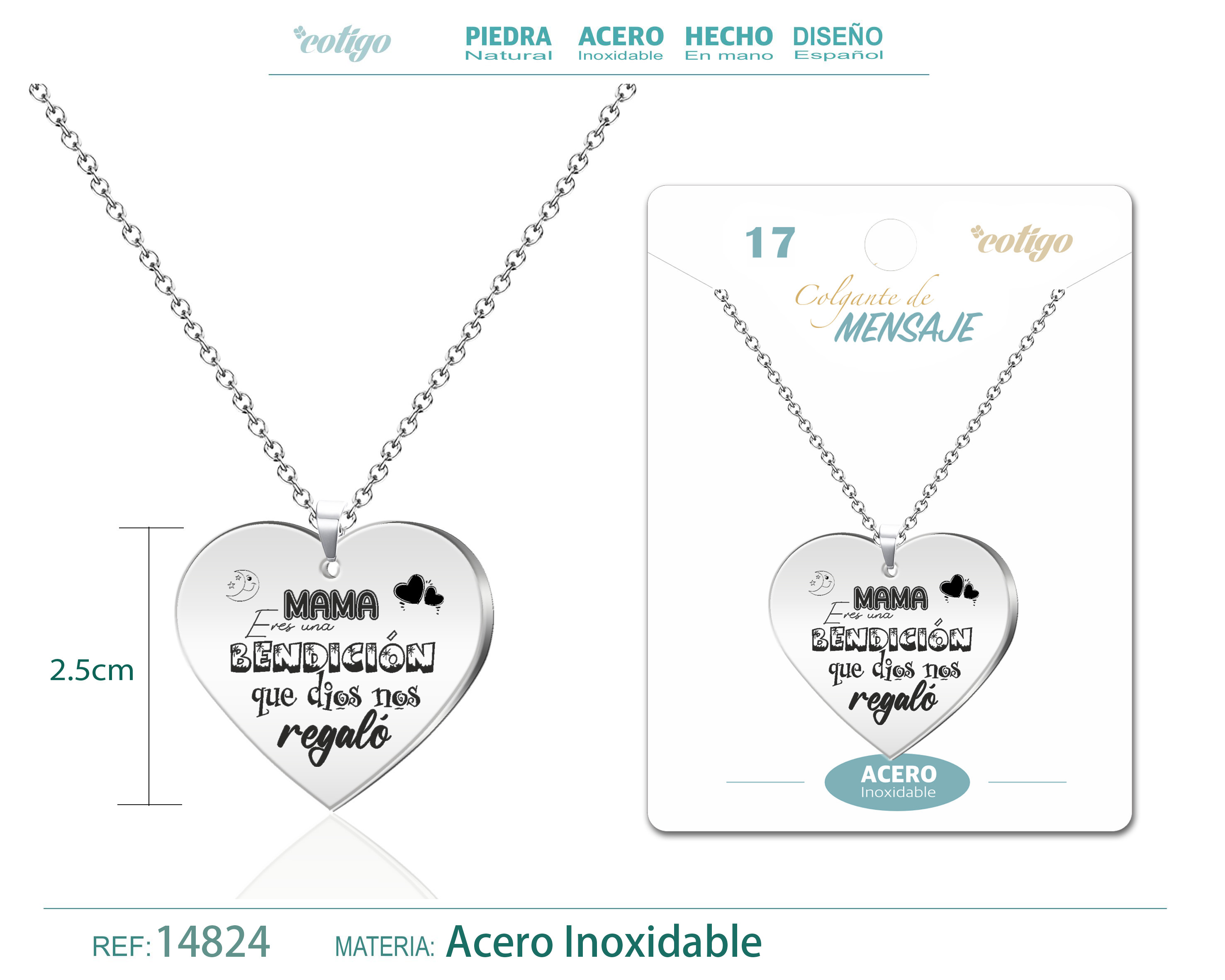 Colgante con Mensaje Acero Inoxidable