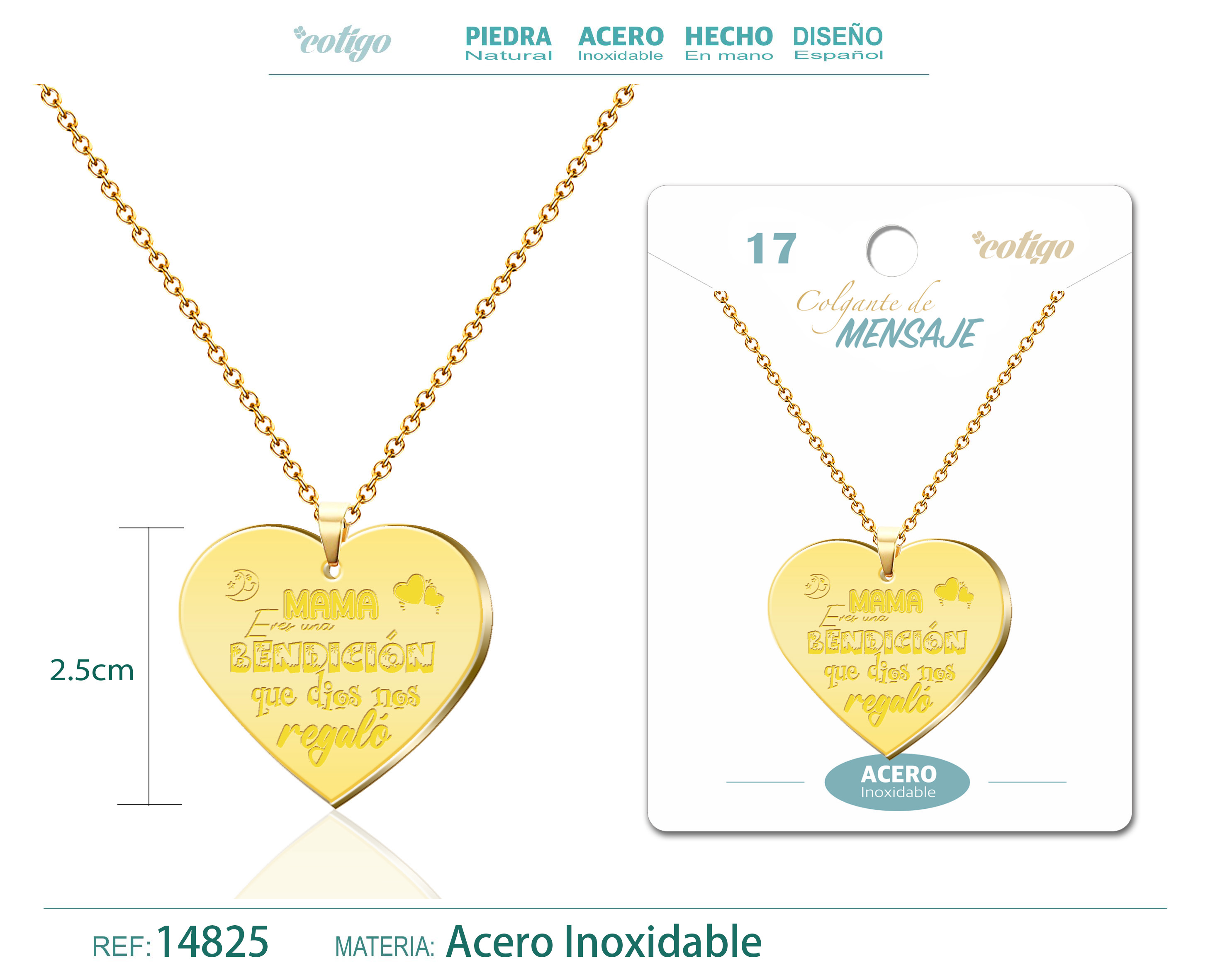 Colgante con Mensaje Acero Inoxidable