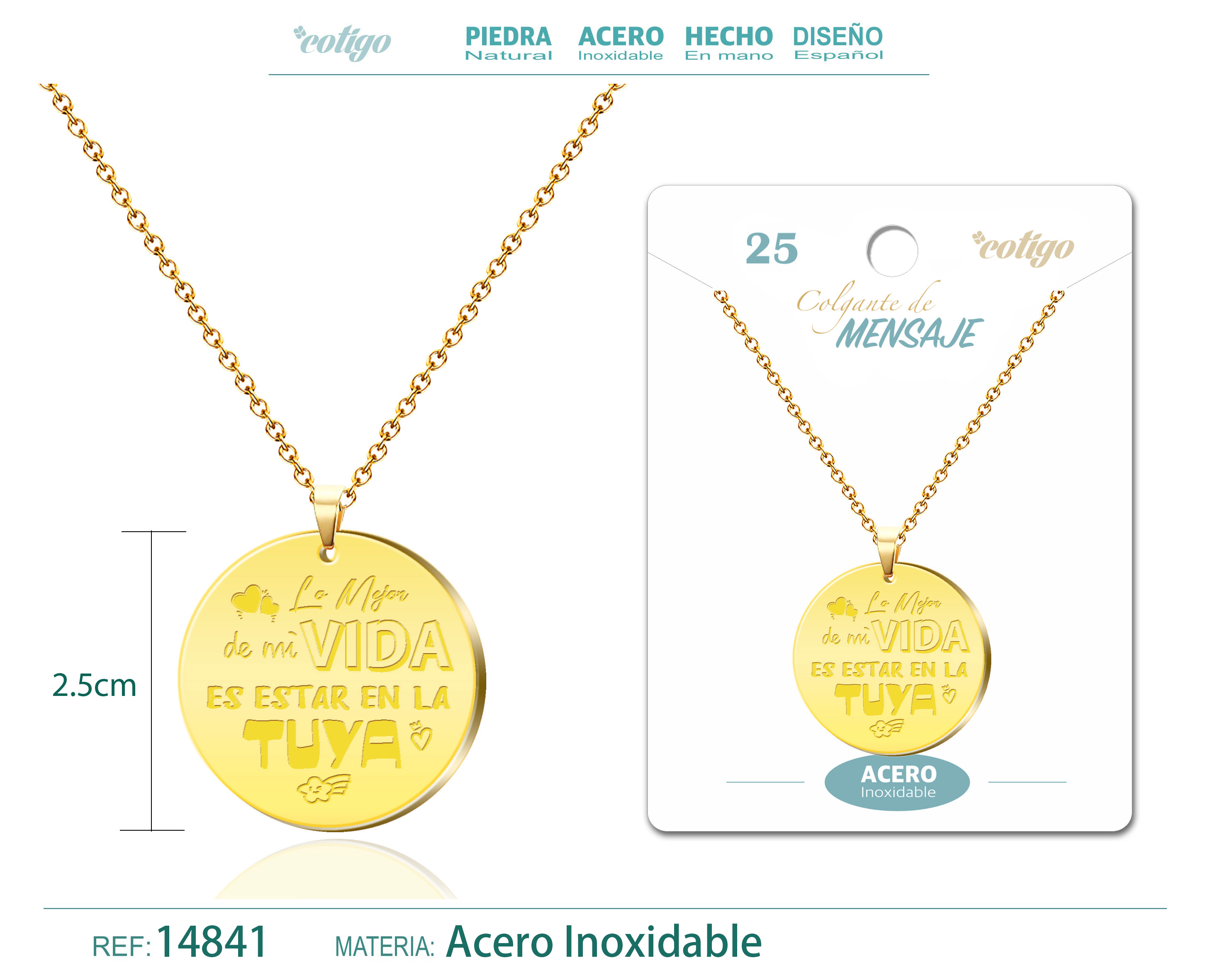 Colgante con Mensaje Acero Inoxidable
