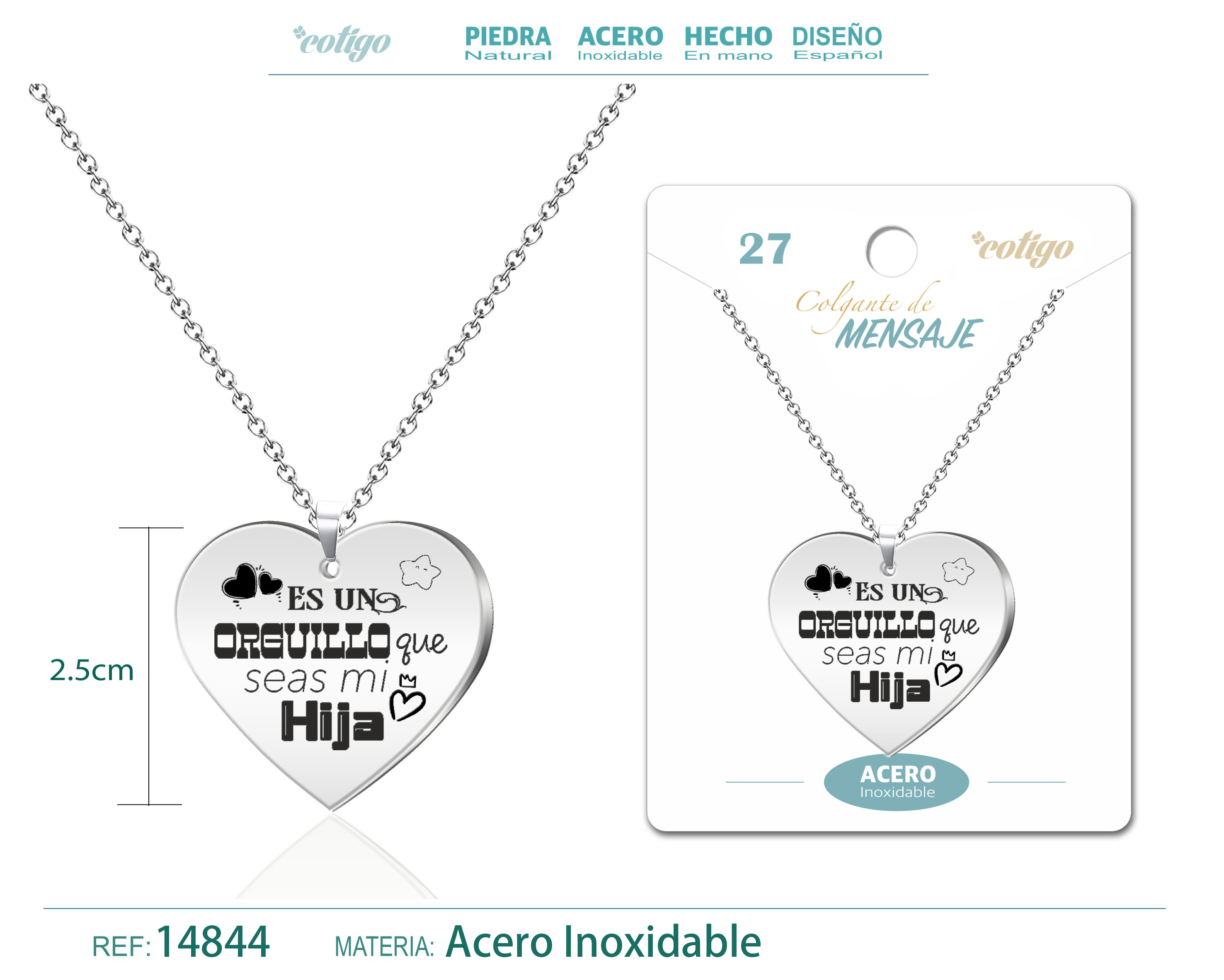 Colgante con Mensaje Acero Inoxidable