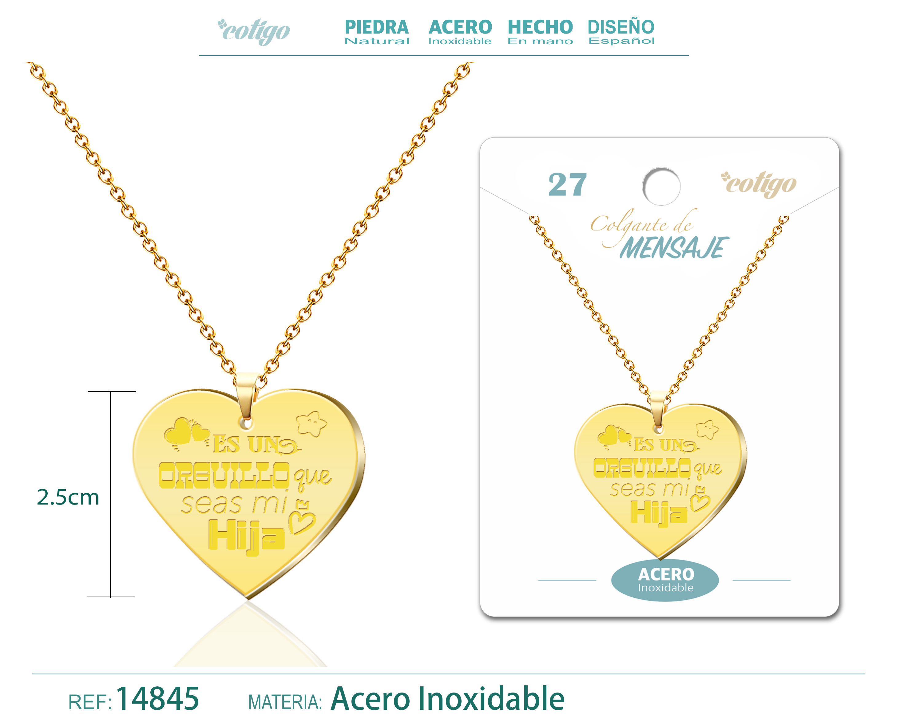 Colgante con Mensaje Acero Inoxidable