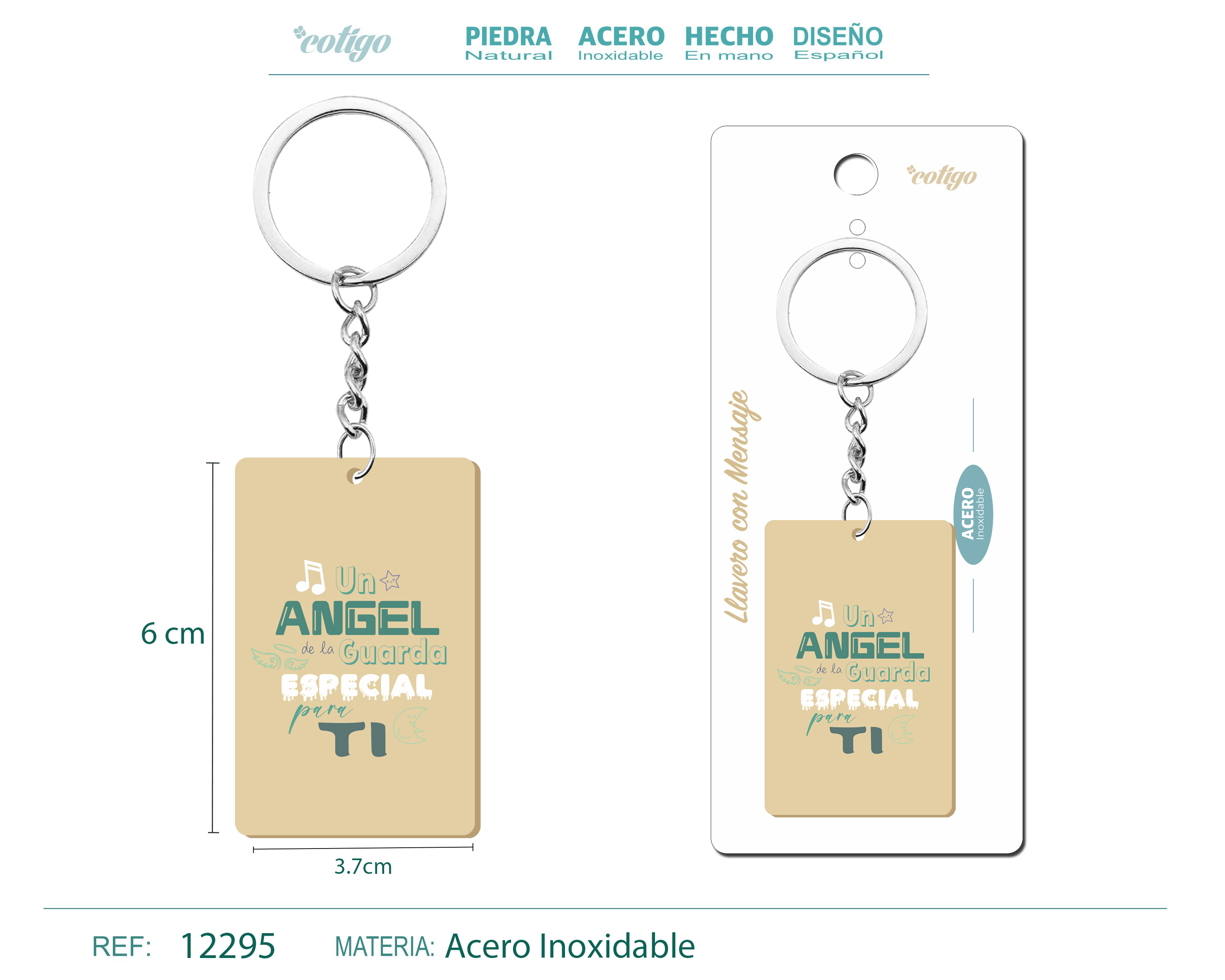 Llavero Mensaje colores Con Accesorio Acero