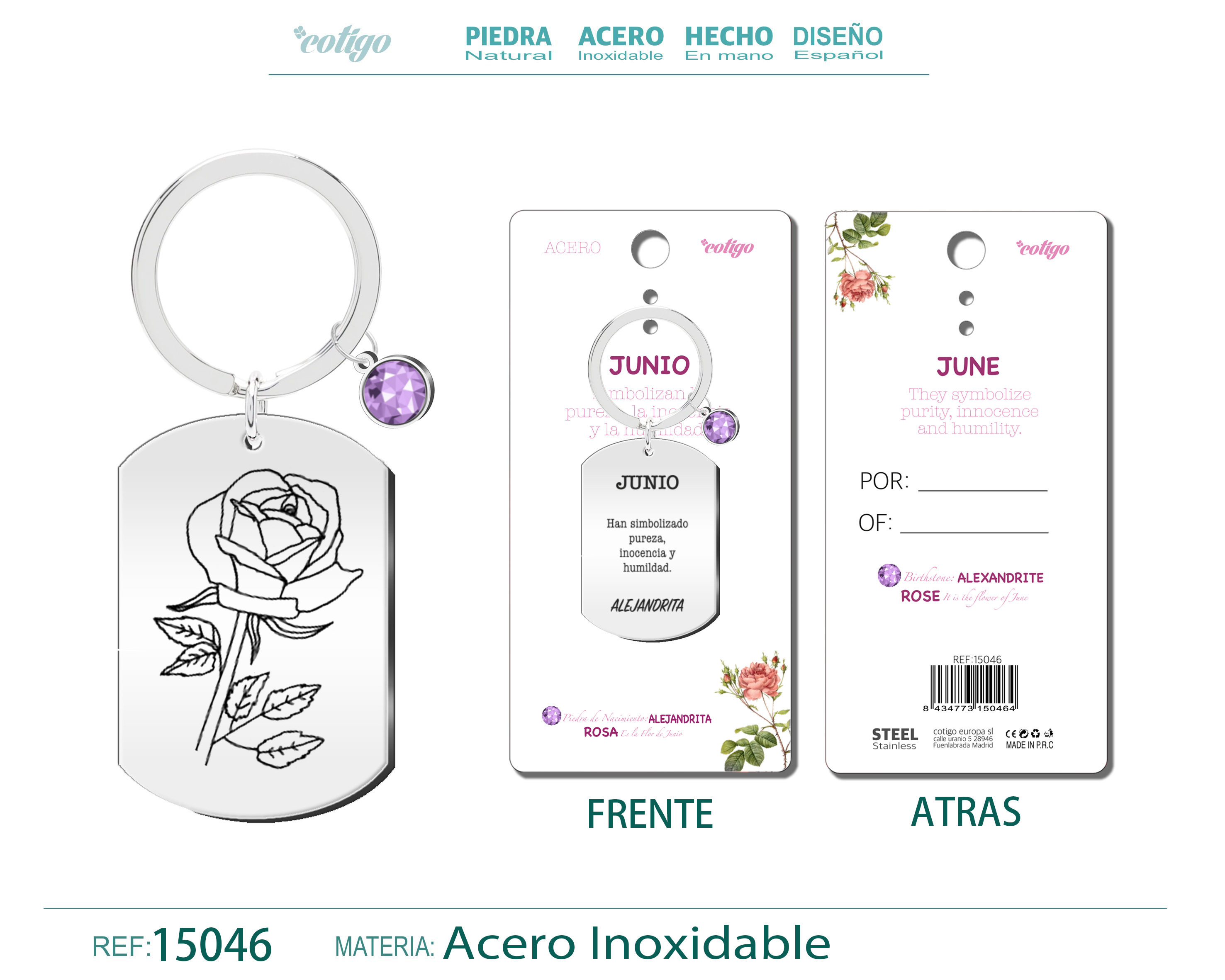 Llavero Acero para Nacimiento de Junio