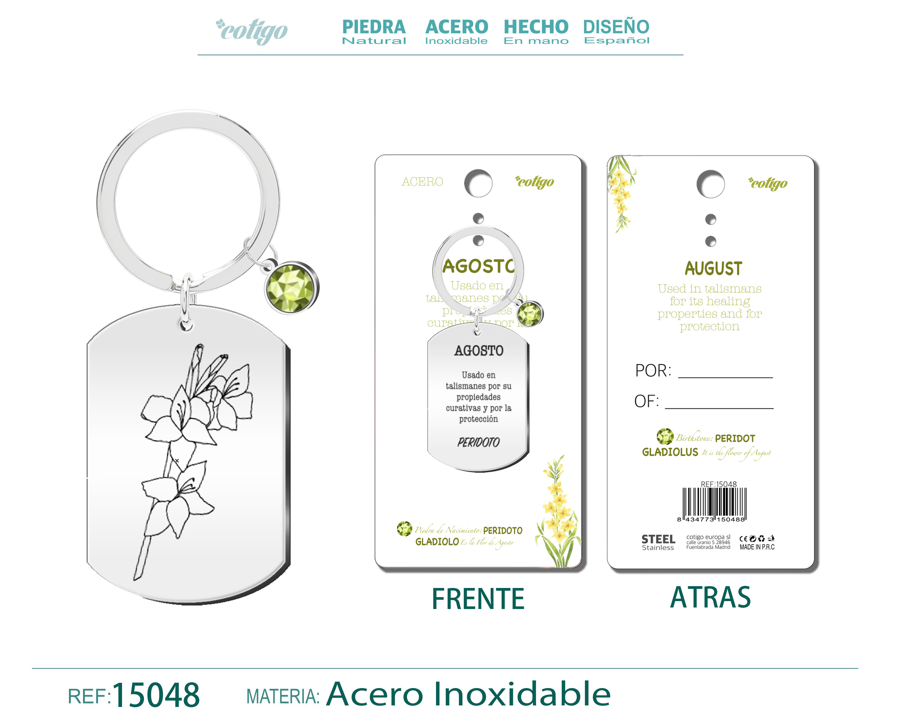 Llavero Acero para Nacimiento de Agosto