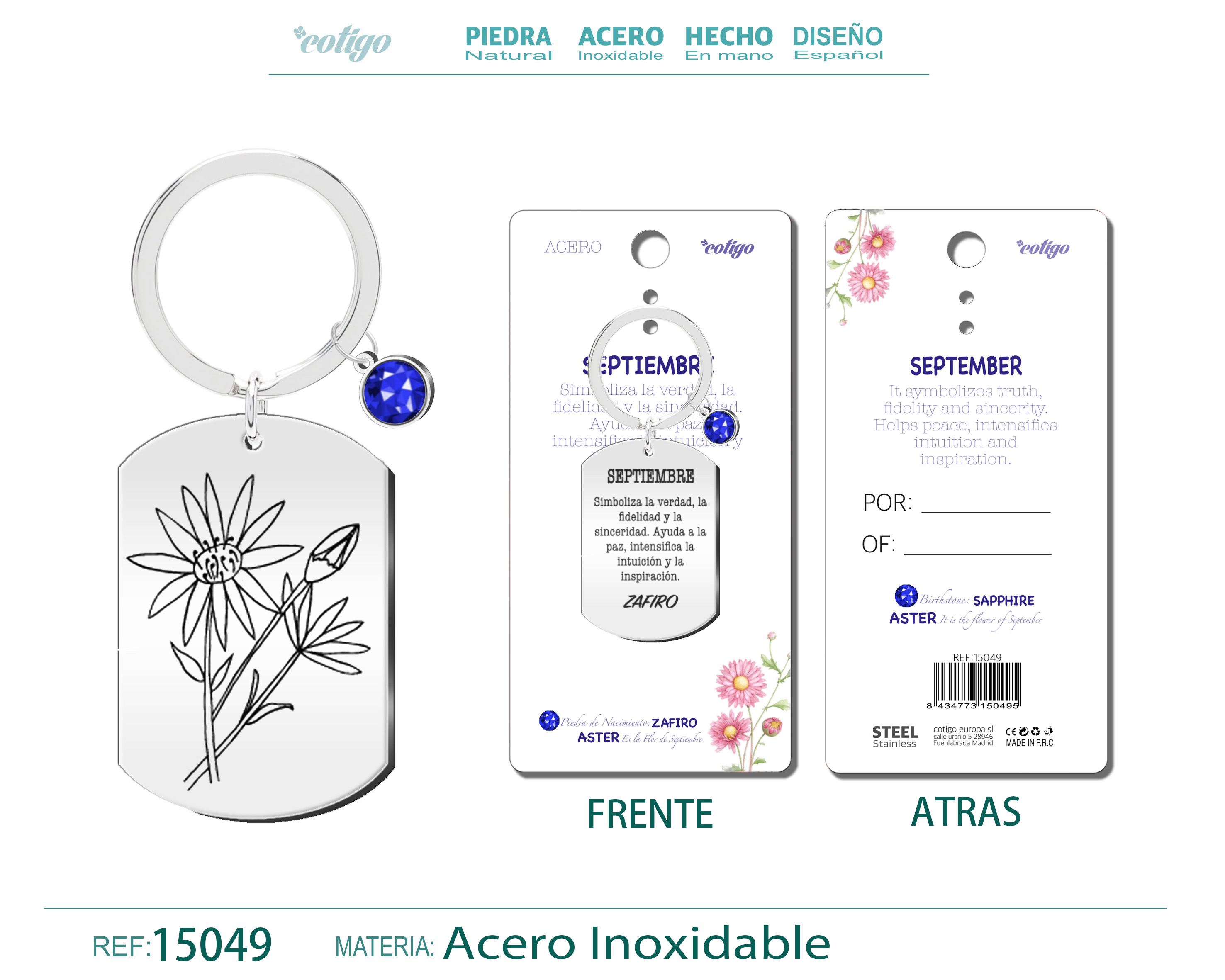 Llavero Acero para Nacimiento de Septiembre