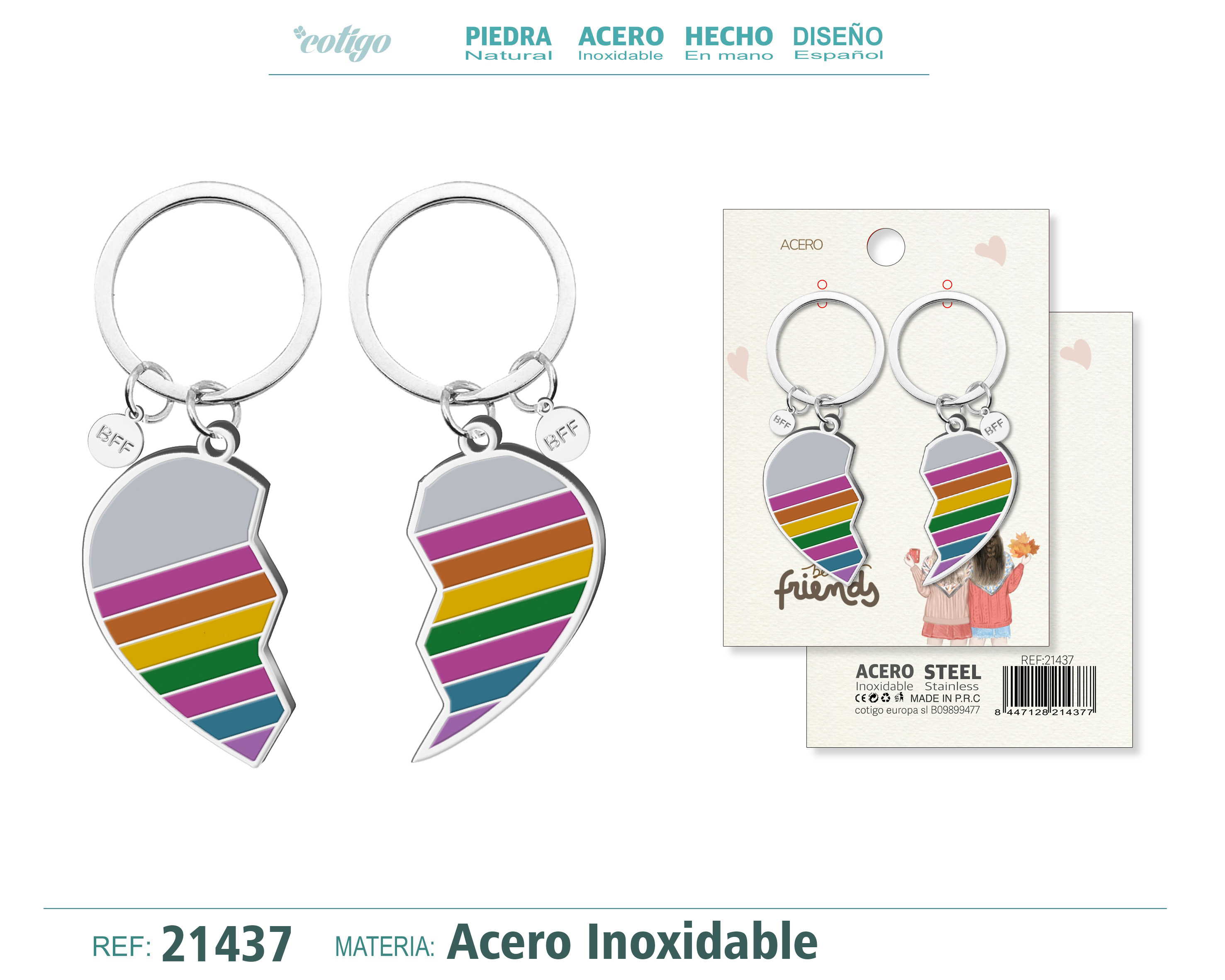 Llavero Acero para Amistad