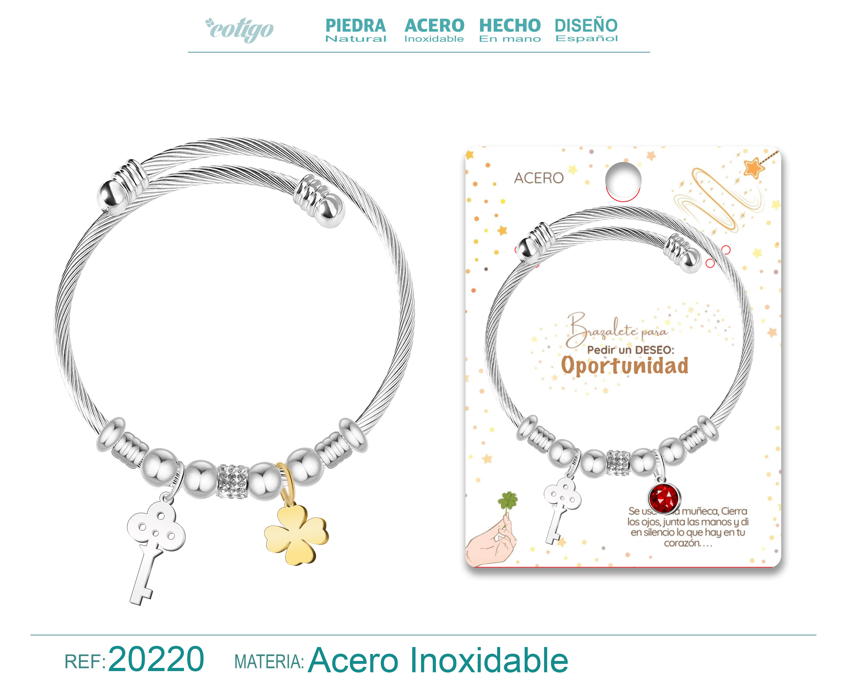 Brazalete con Llave Acero para Deseo: OPORTUNIDAD