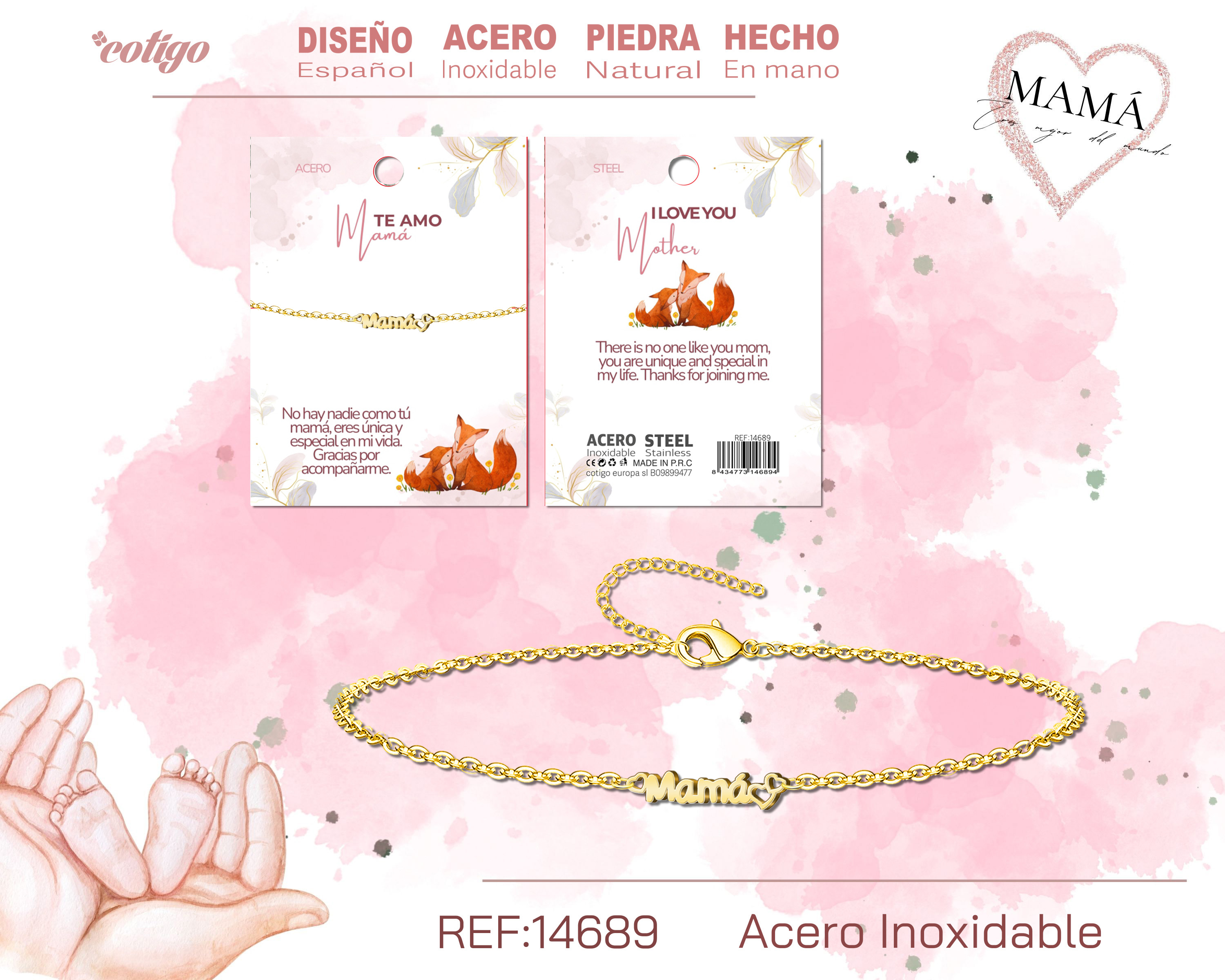 Pulsera para Mamá color Dorado