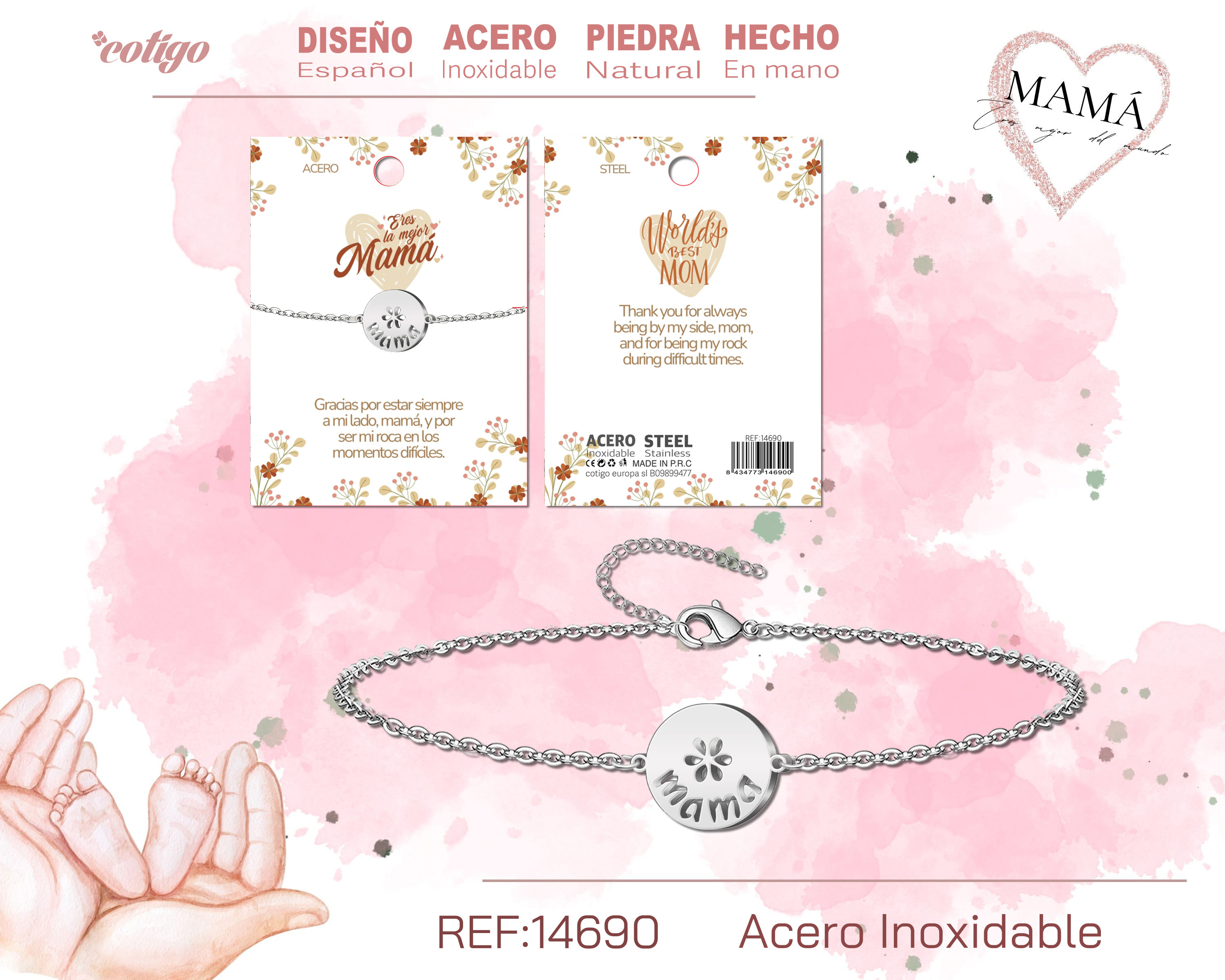 Pulsera para Mamá color Plateado