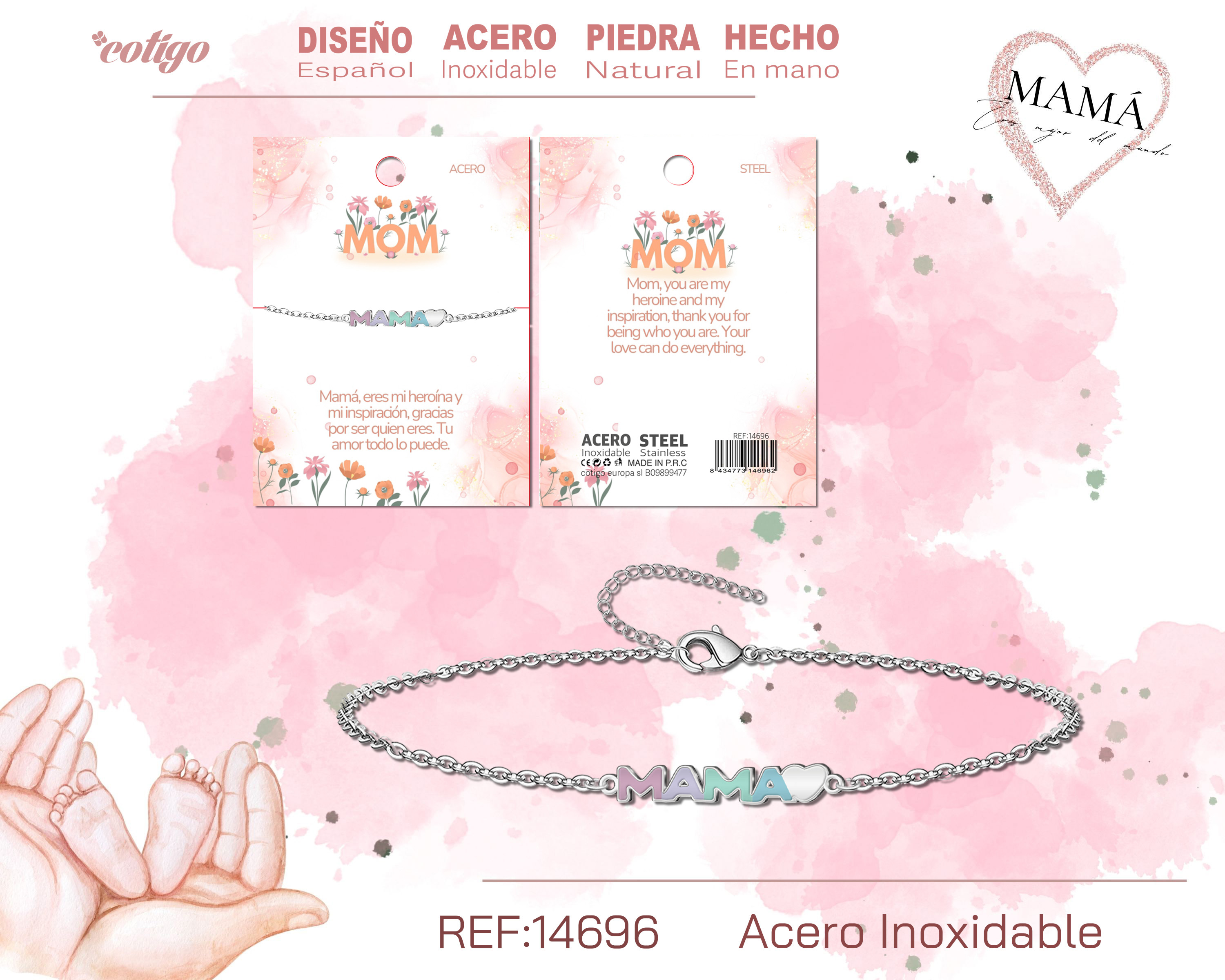 Pulsera para Mamá color Plateado