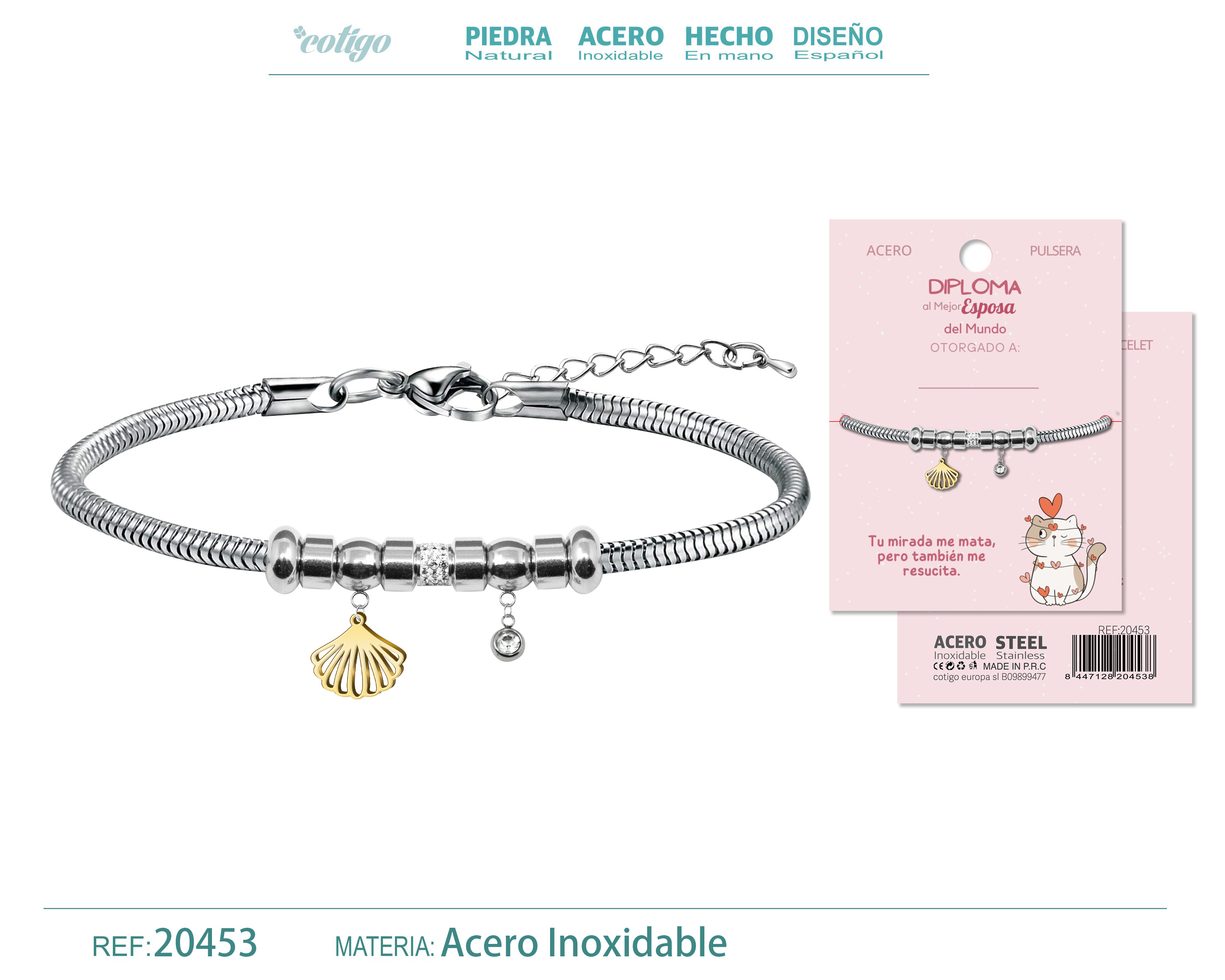 Pulsera de Diploma Acero para Mejor Esposa