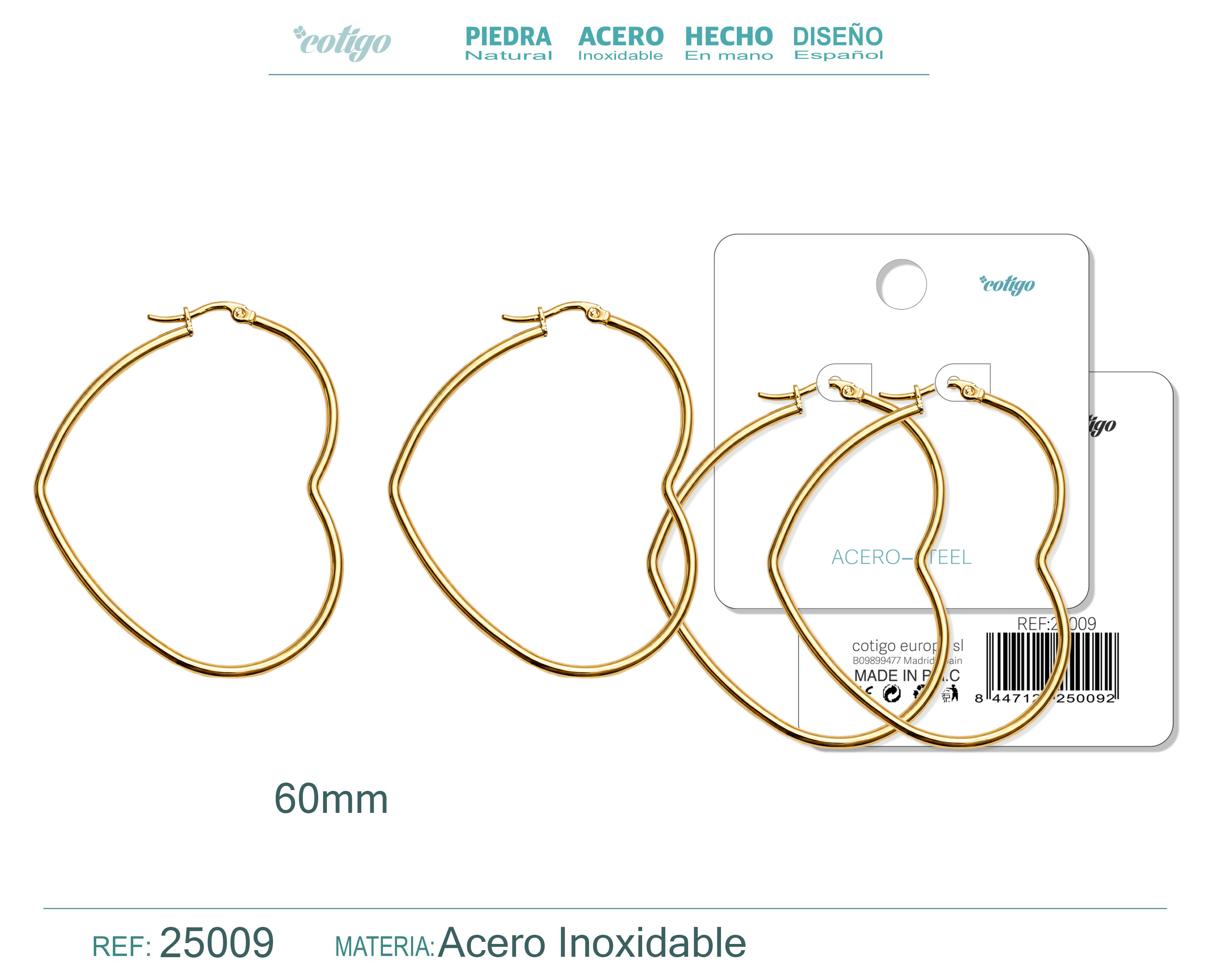 Aro Acero 60mm Color Plateado