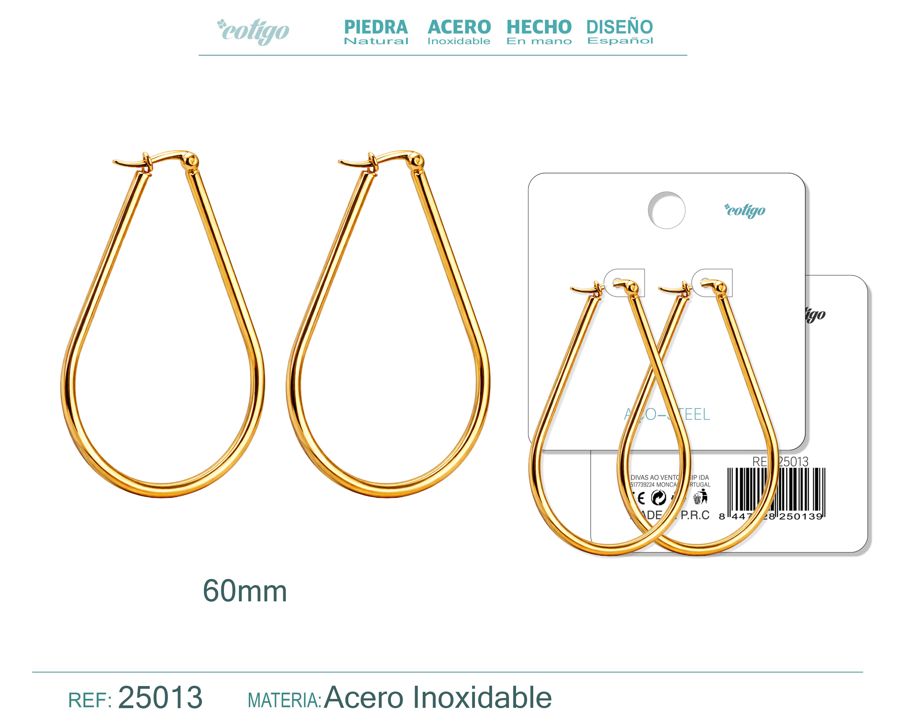 Aro Acero 60mm Color Plateado