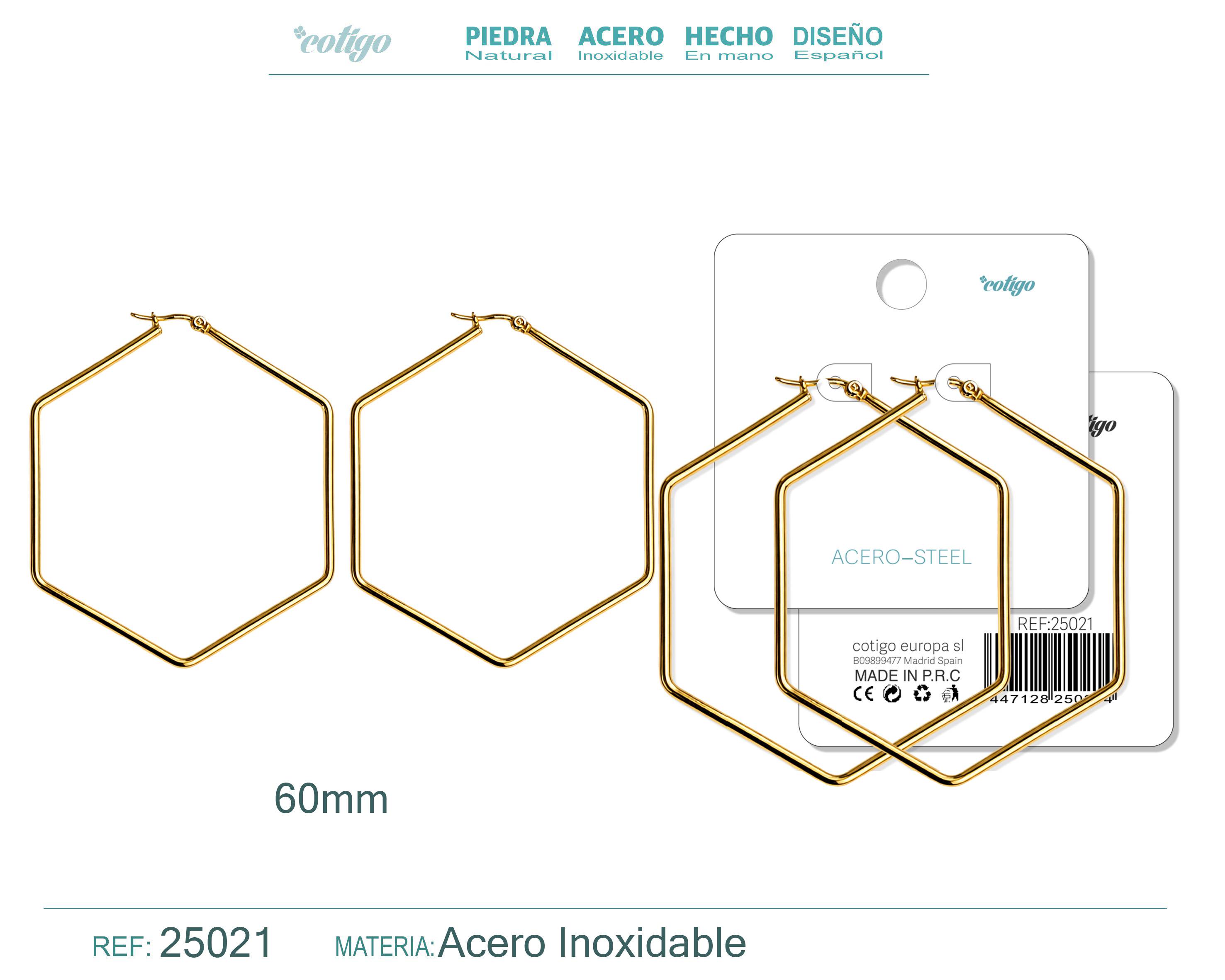 Aro Acero 60mm Color Plateado