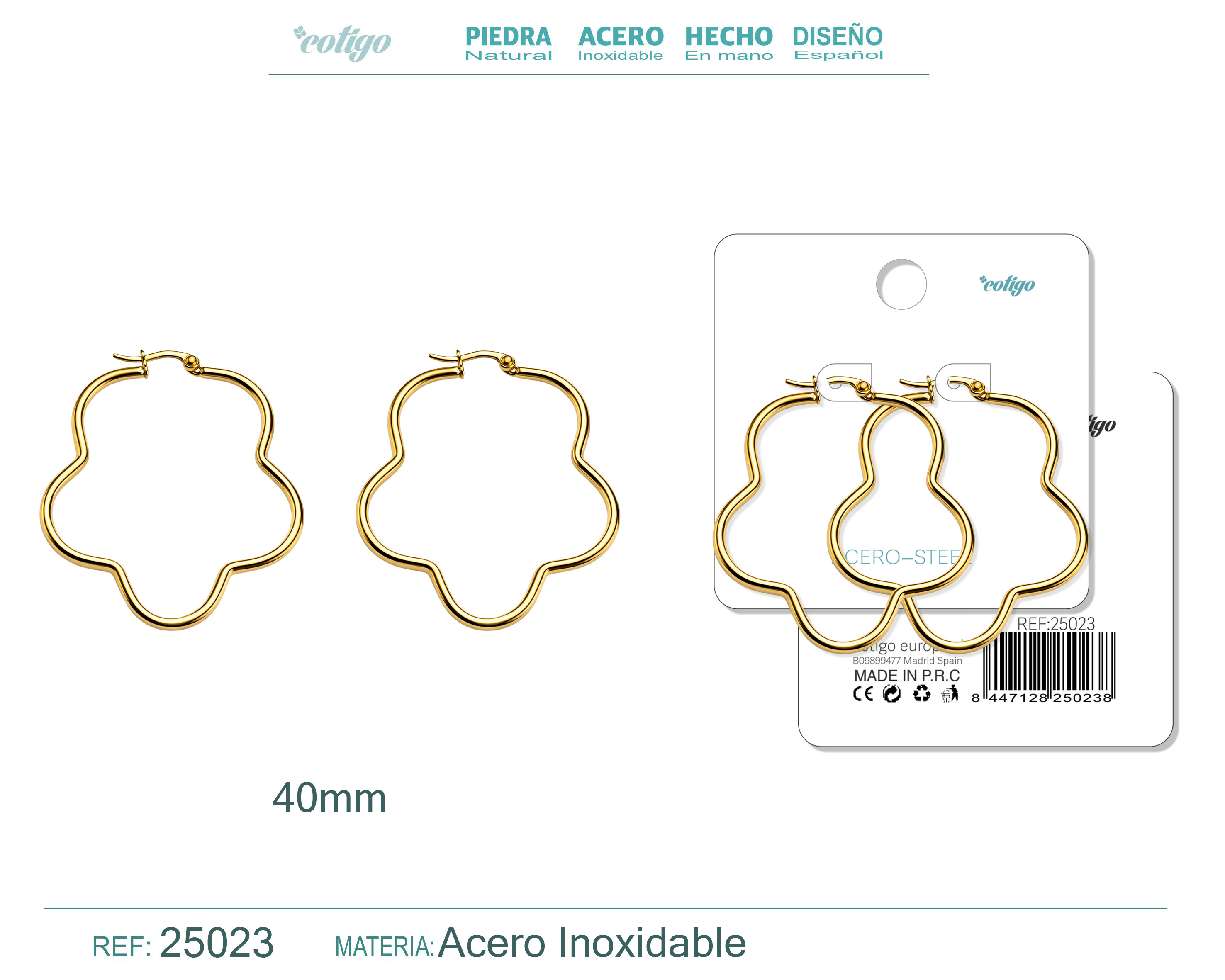 Aro Acero 40mm Color Plateado