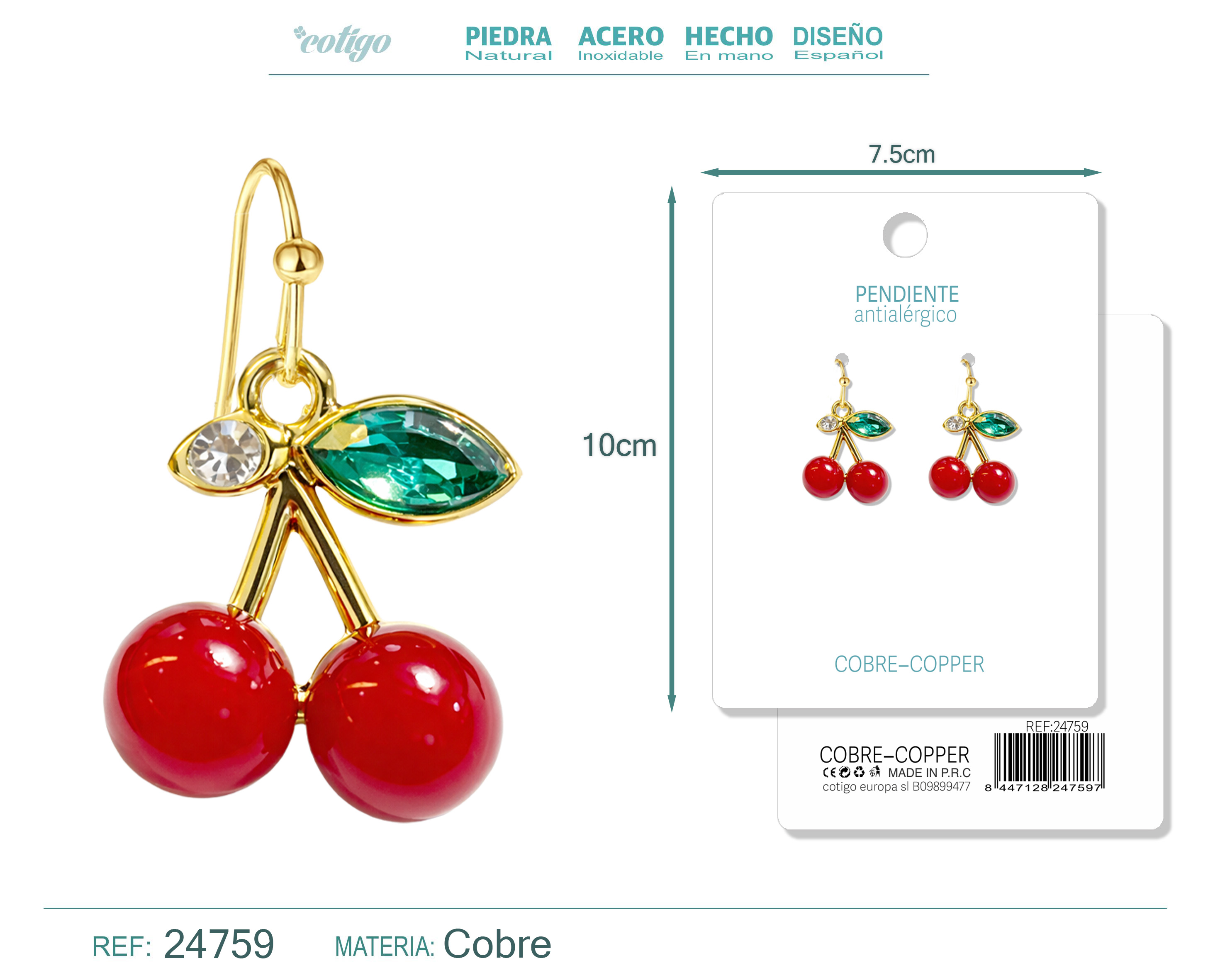 Pendiente de Cereza