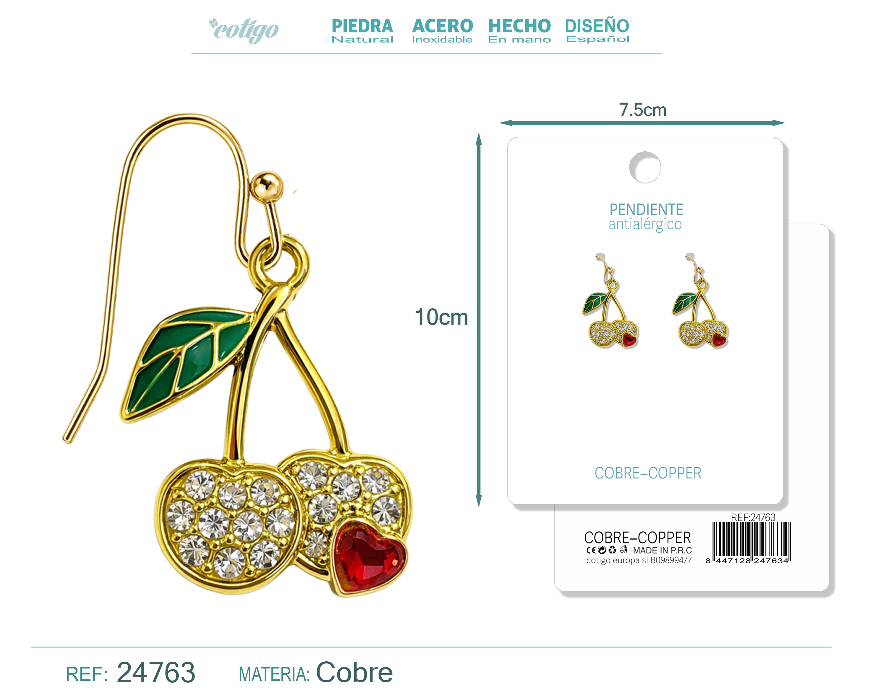 Pendiente de Cereza