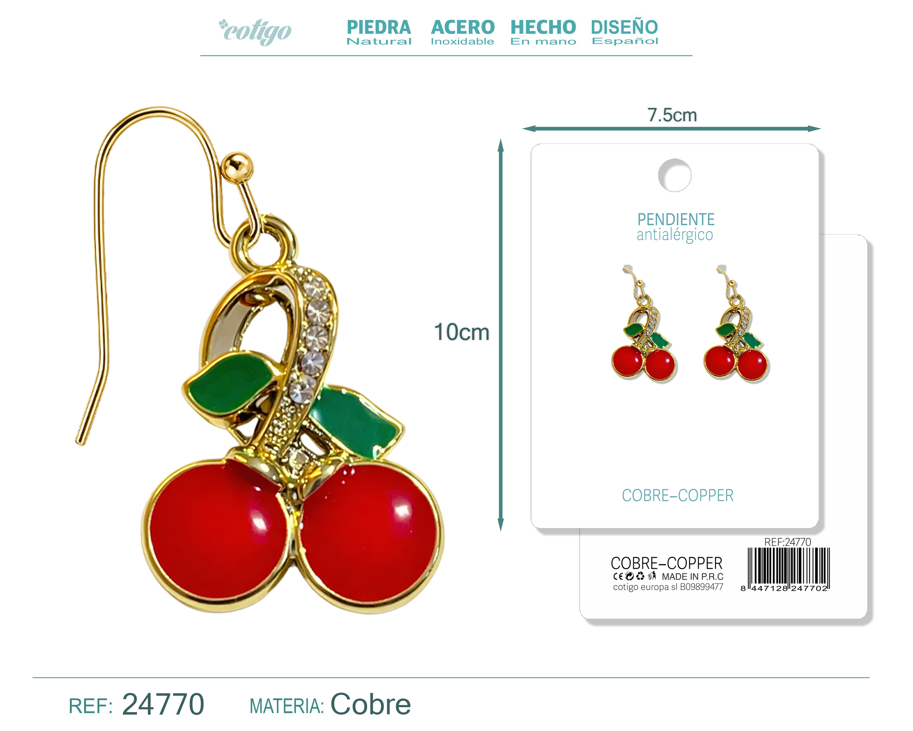 Pendiente de Cereza