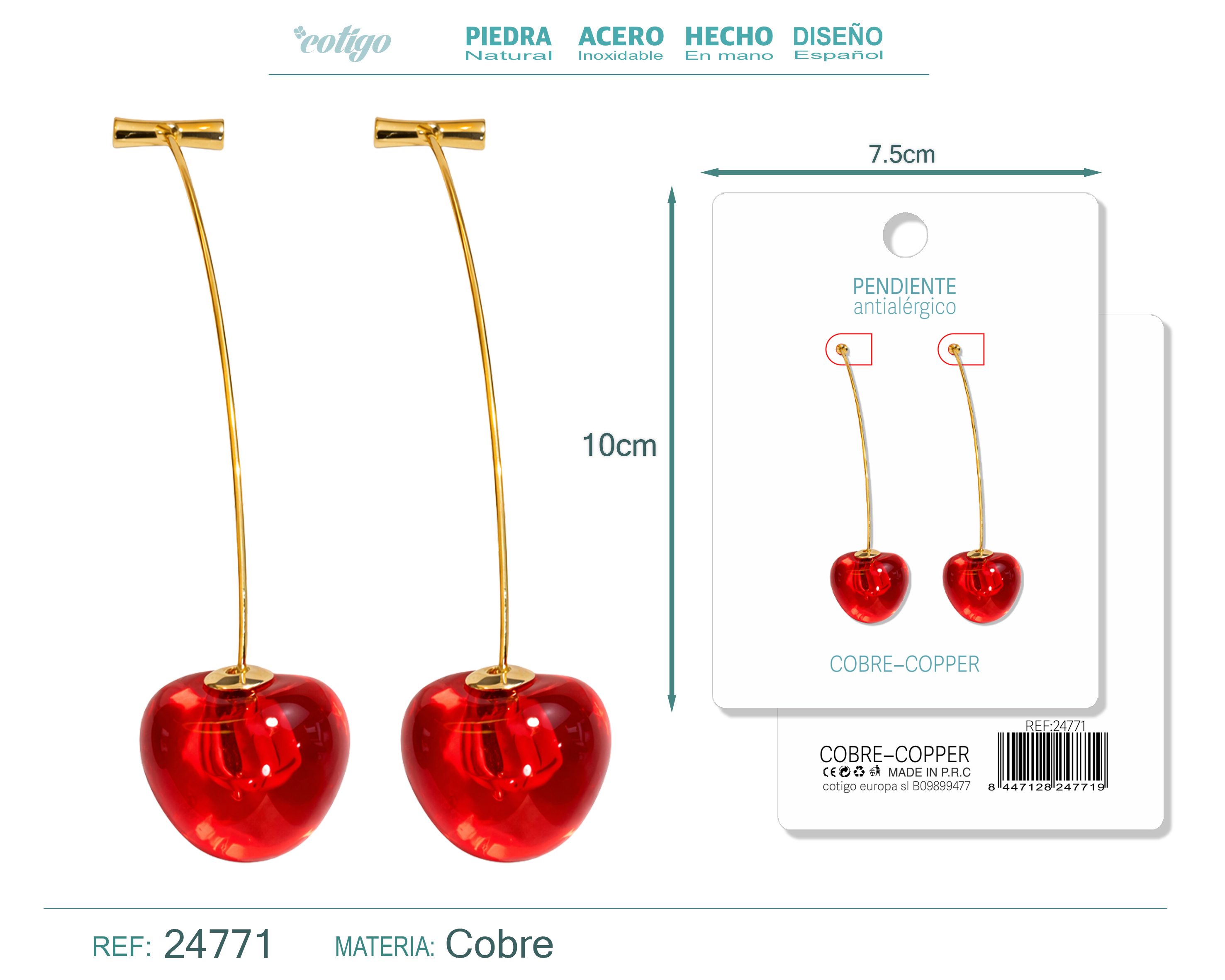 Pendiente de Cereza