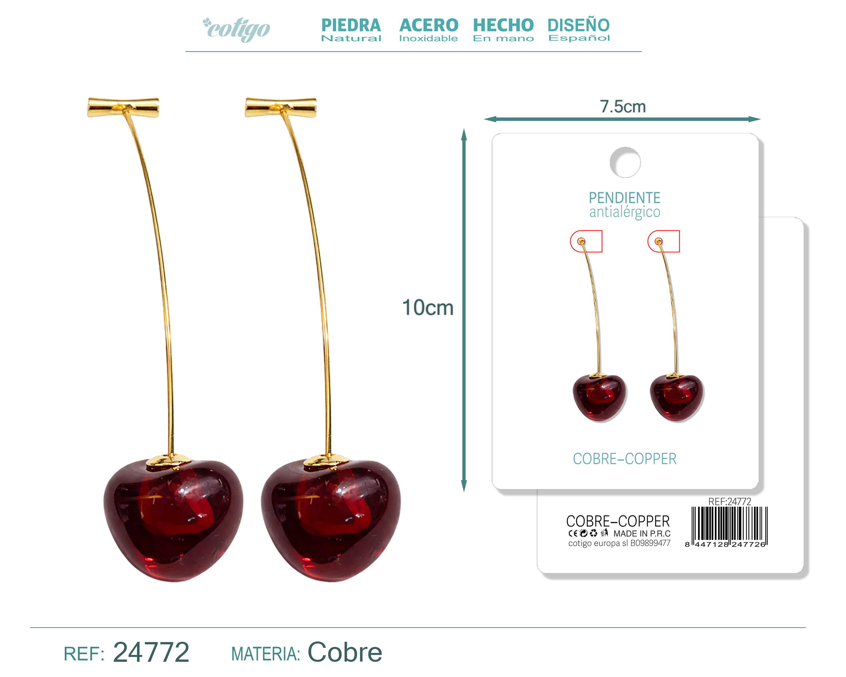 Pendiente de Cereza