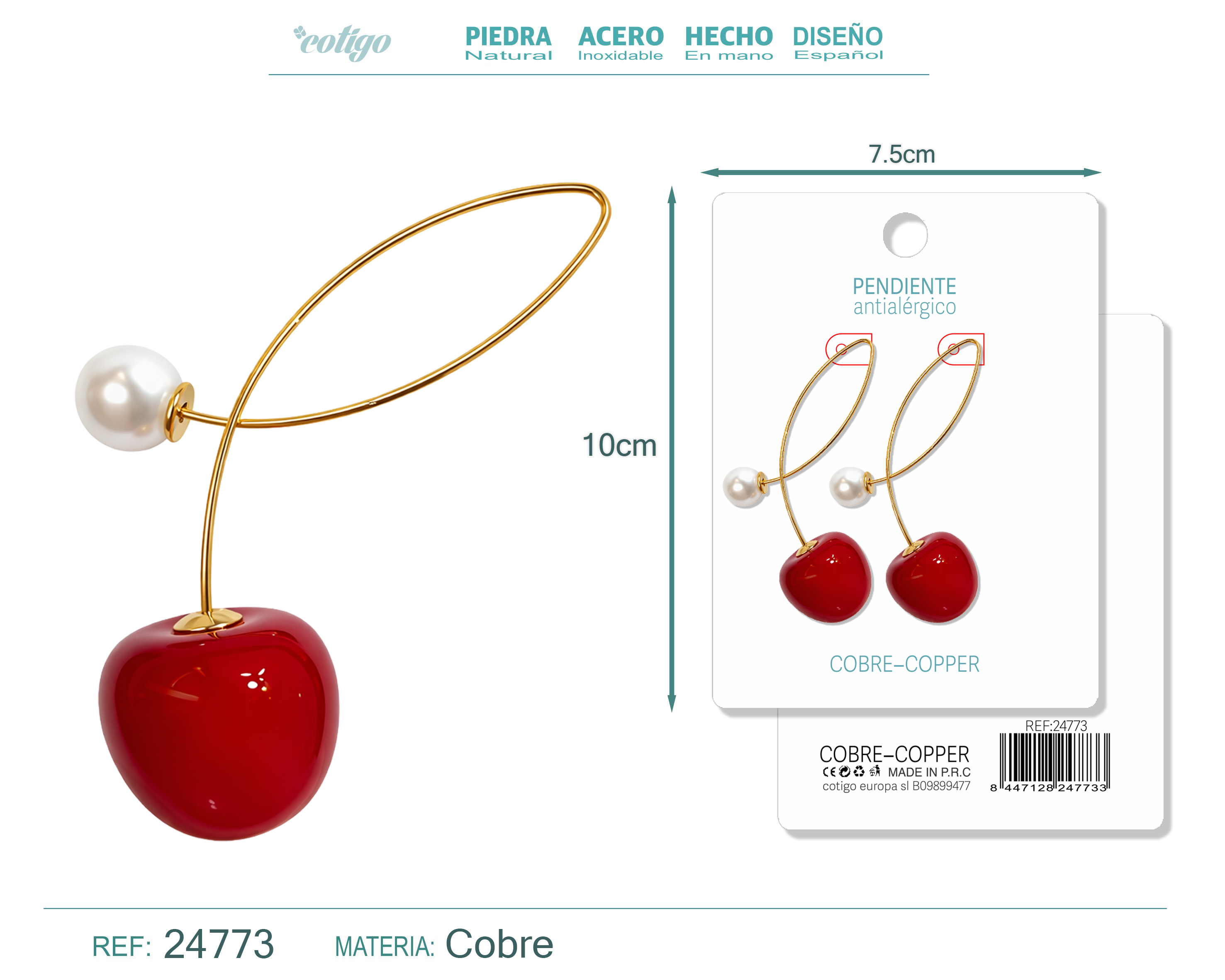 Pendiente de Cereza