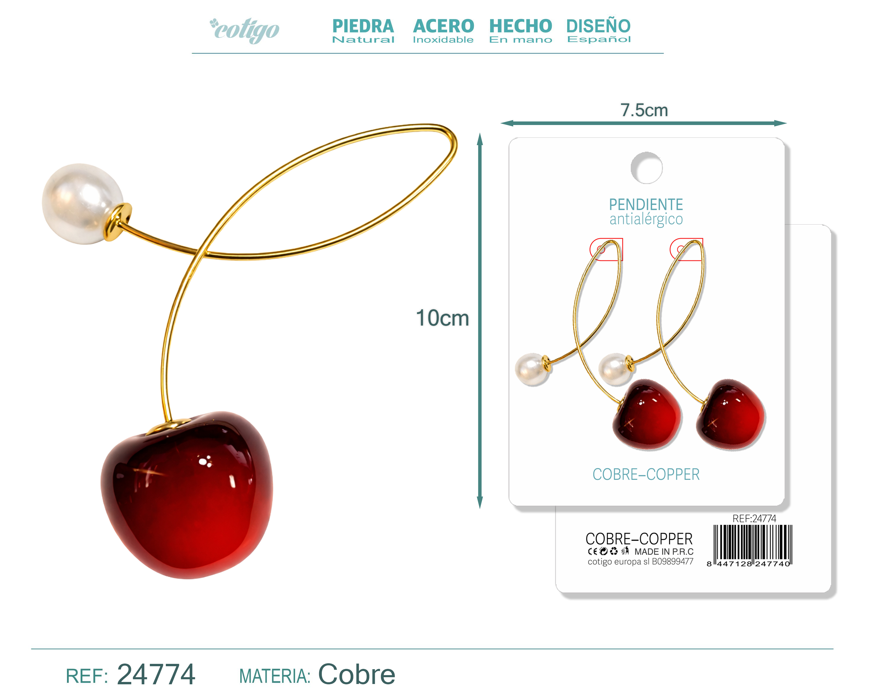 Pendiente de Cereza