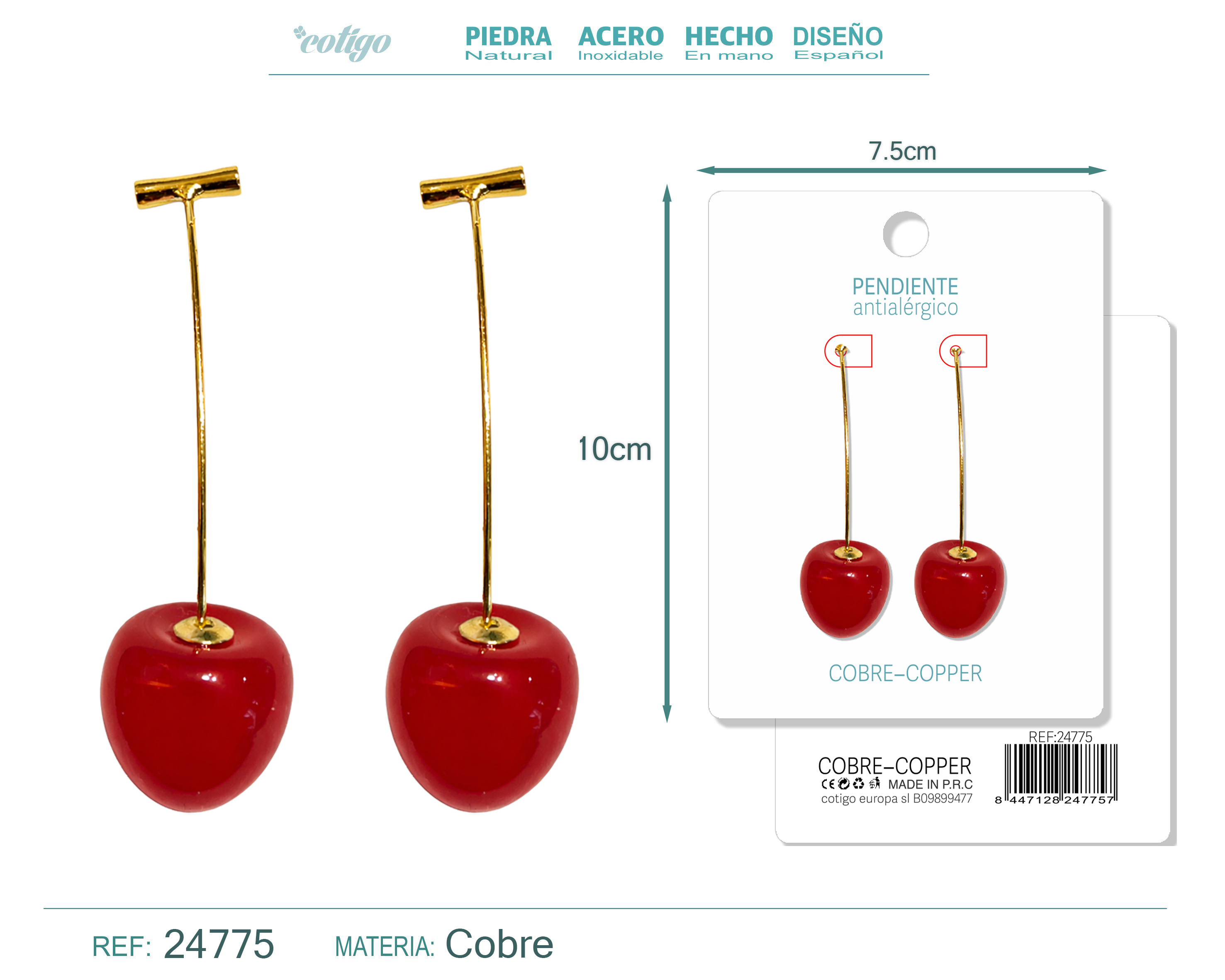 Pendiente de Cereza