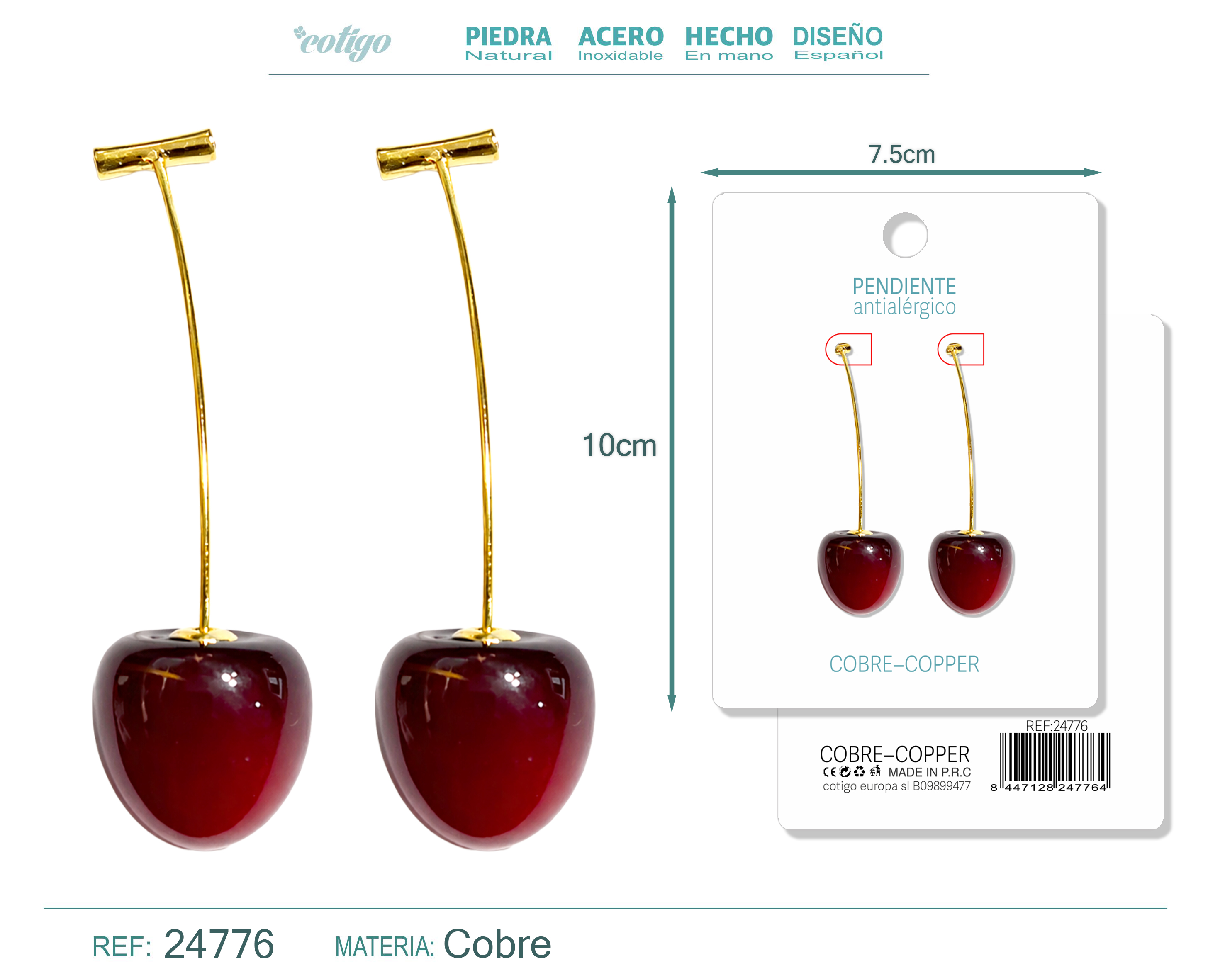 Pendiente de Cereza