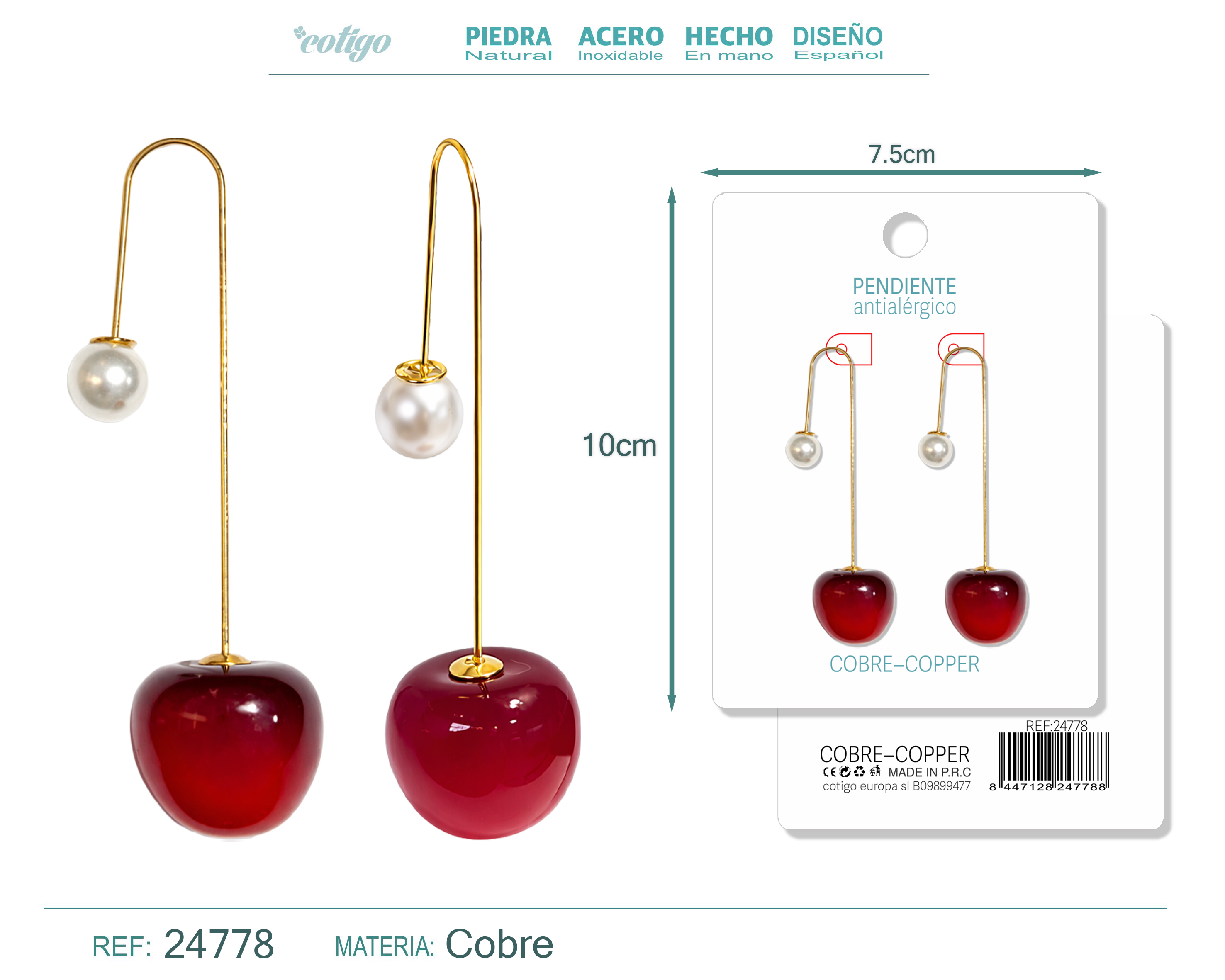 Pendiente de Cereza